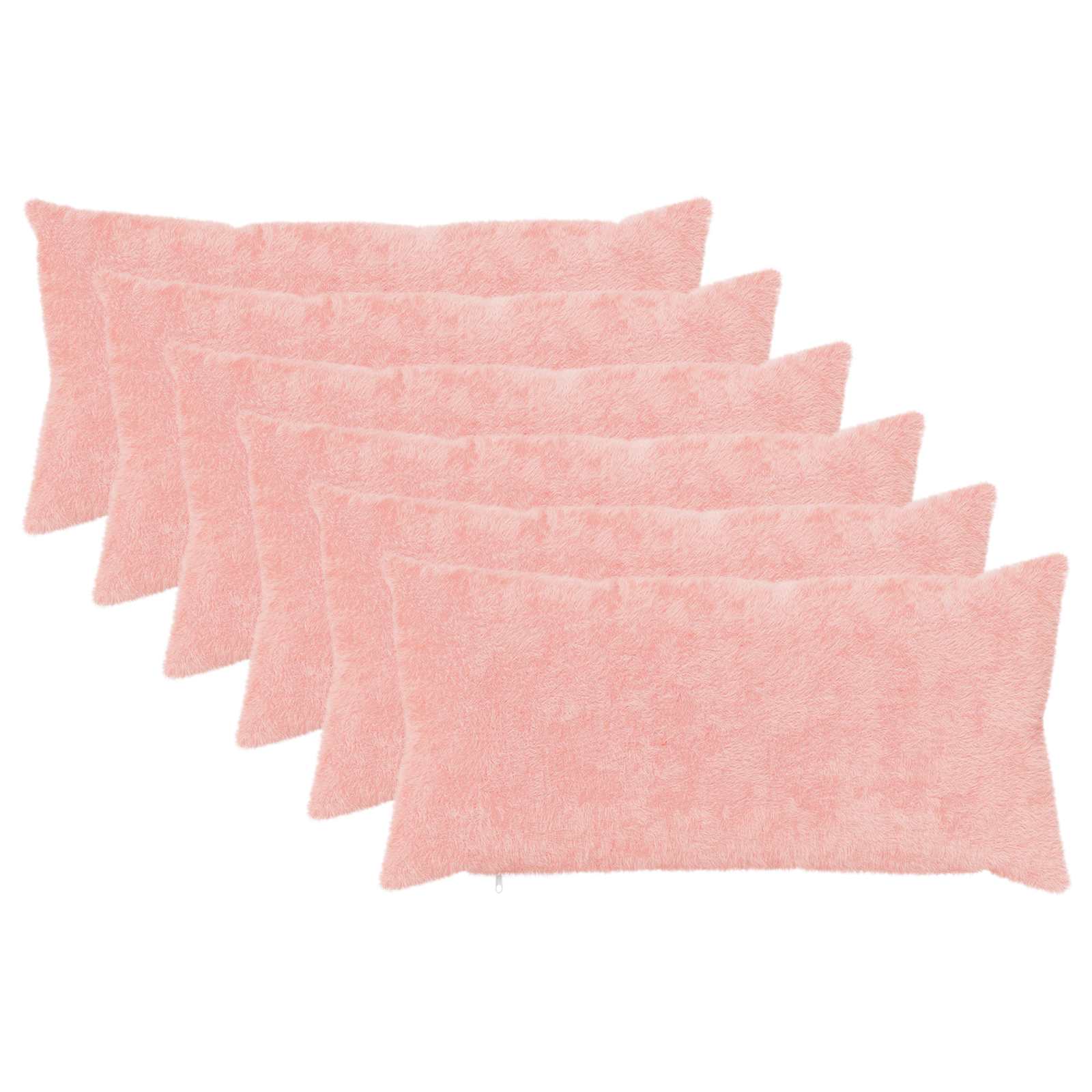 Federa 6 pz HEERLEN Rosa 40 x 80 cm Pelliccia di Coniglio Finta