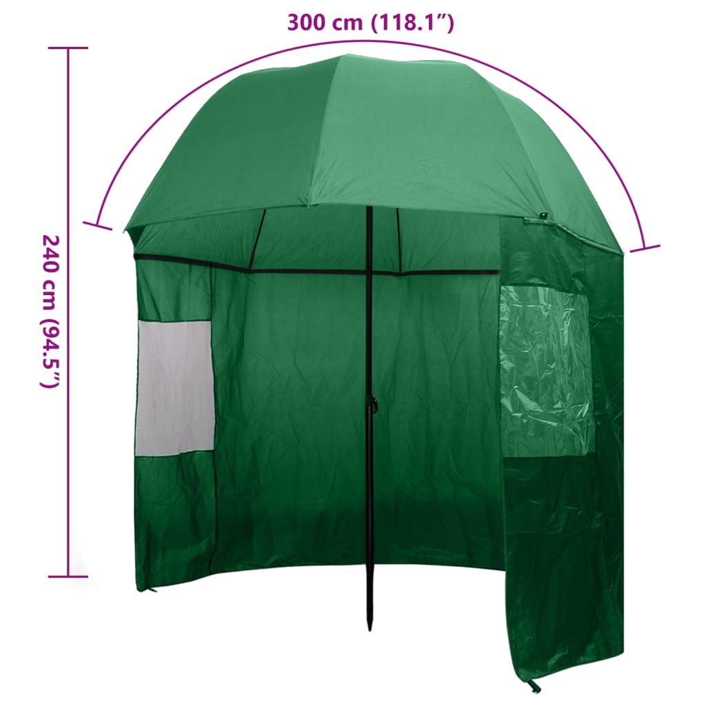 Ombrello da Pesca Verde 300x240 cm