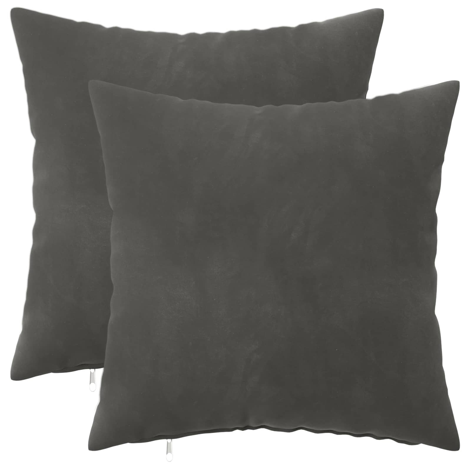 Federa 2 pcs HEERLEN Grigio Scuro 45 x 45 cm Velluto