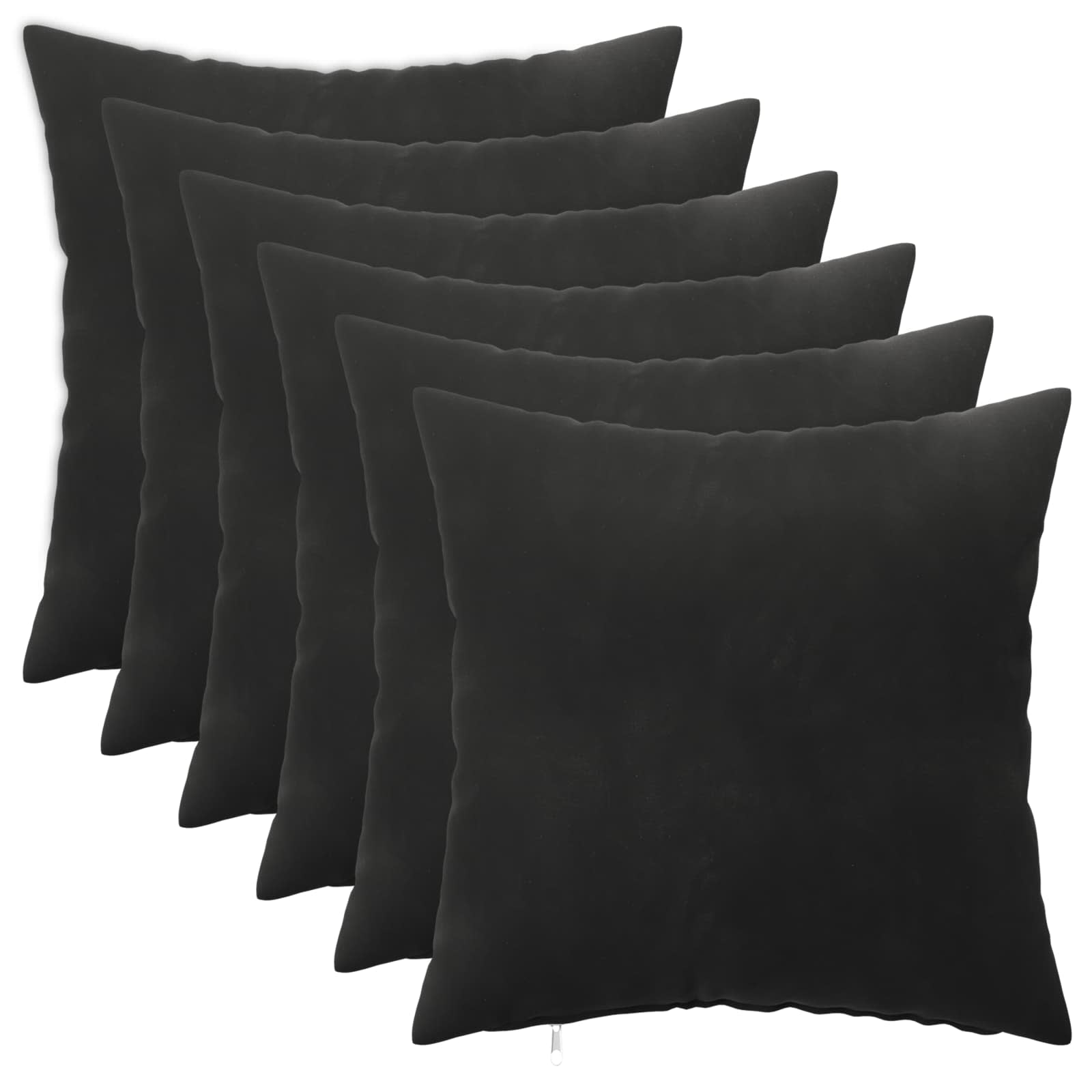 Federa 6 pcs HEERLEN Nero 45 x 45 cm Velluto