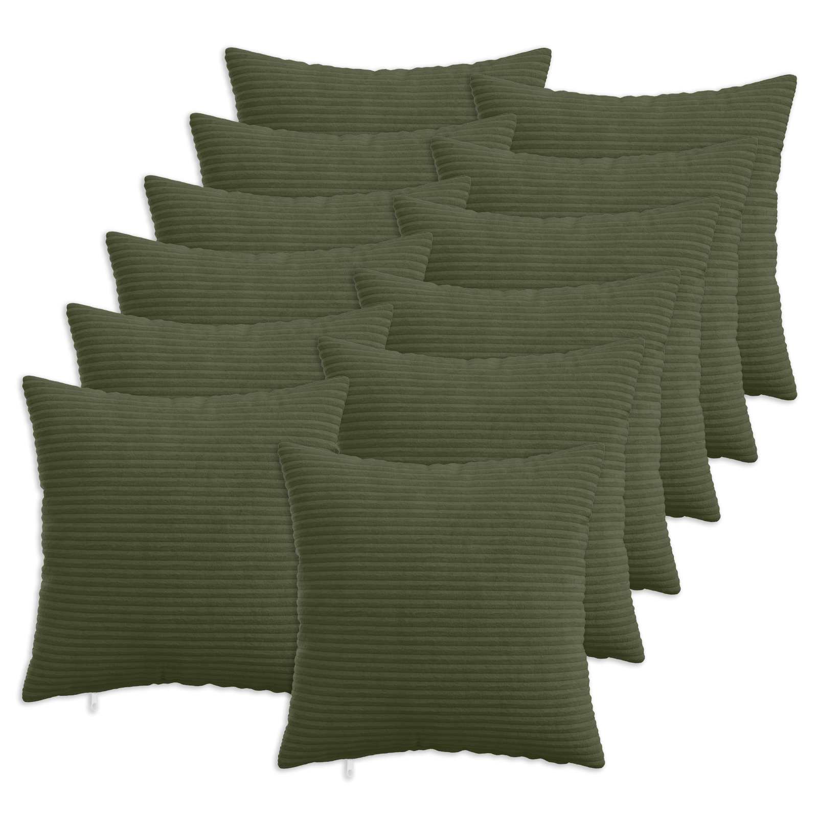 Federa 12 pcs HEERLEN Verde 45 x 45 cm corduroy