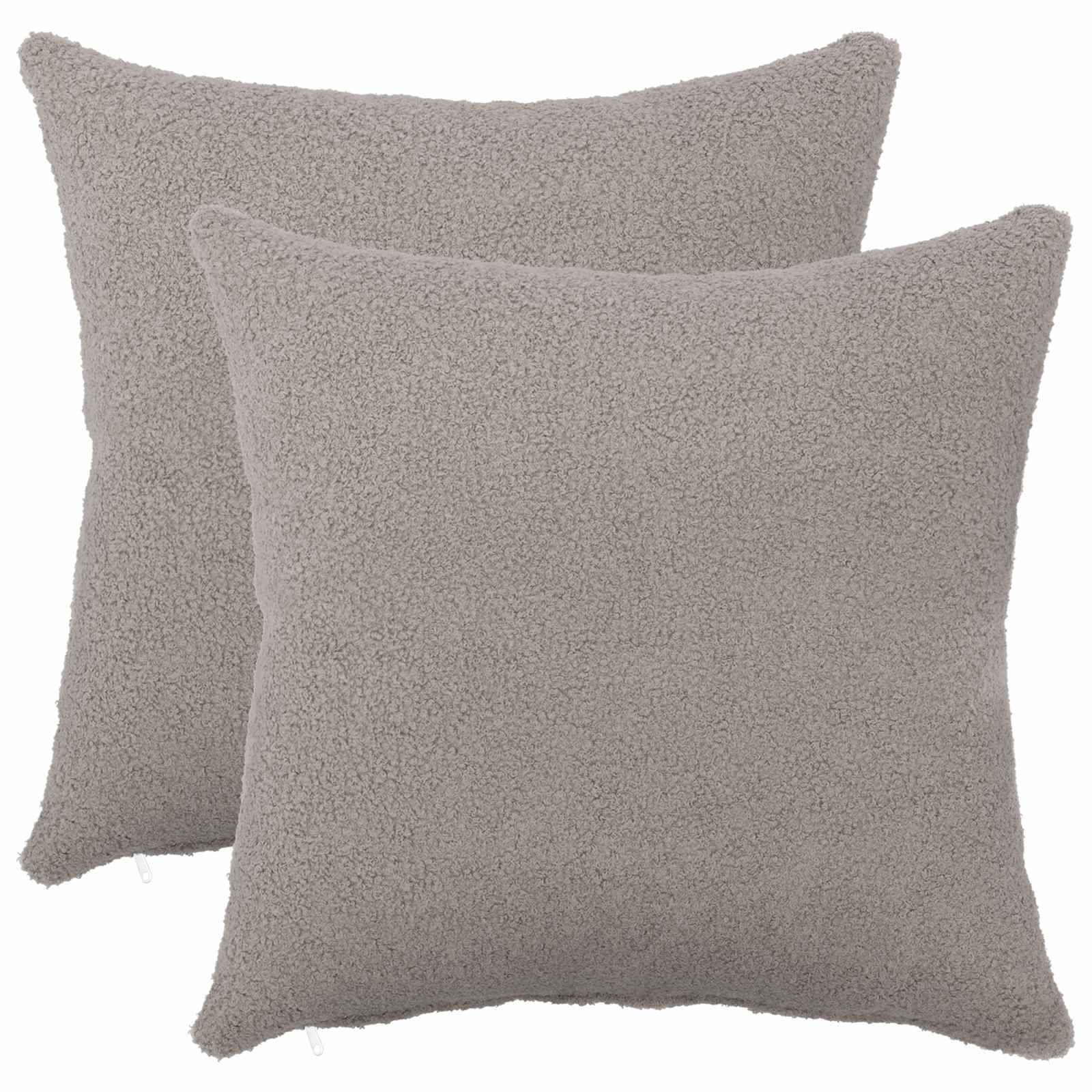 Federa 2 pcs HEERLEN Grigio Chiaro 45 x 45 cm Bouclé