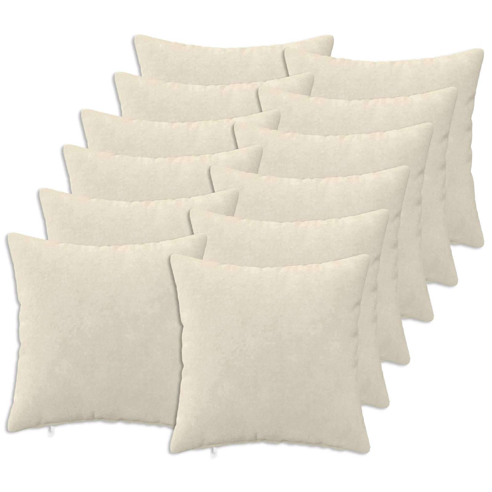 Federa 12 pcs HEERLEN Crema 45 x 45 cm Fleece in microfibra