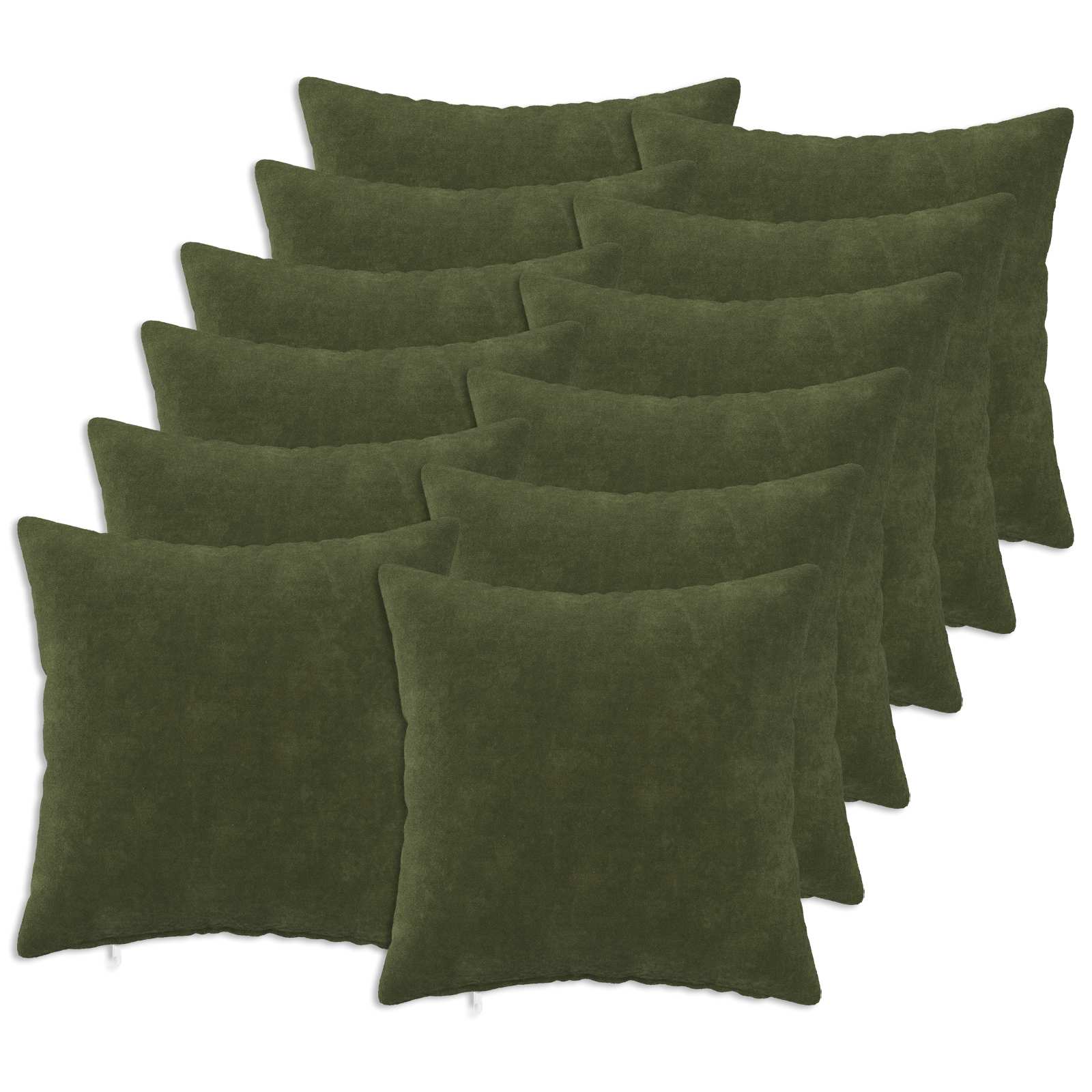 Federa 12 pcs HEERLEN Verde 45 x 45 cm Fleece in microfibra