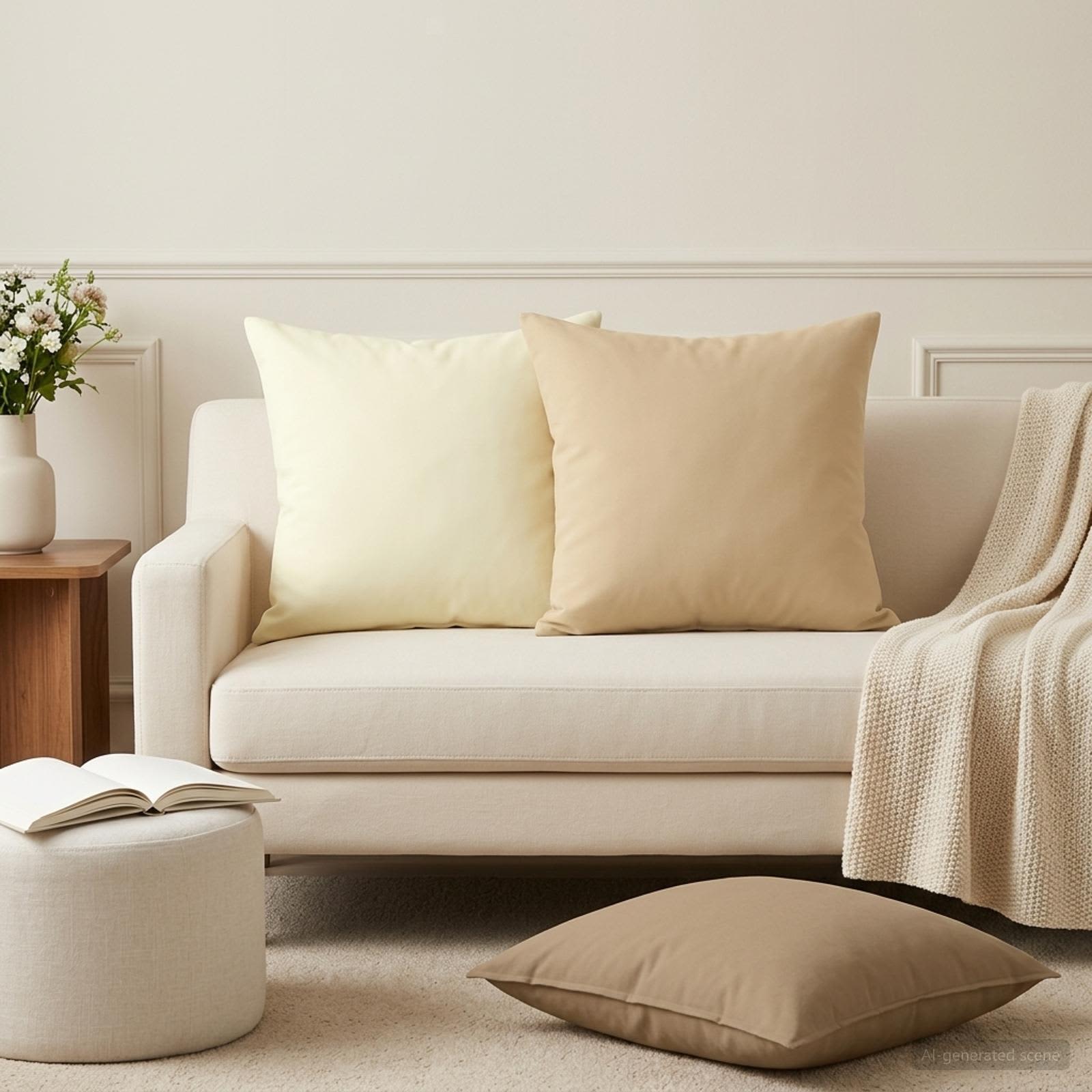 Federa 2 pcs HEERLEN Beige 45 x 45 cm Poliestere