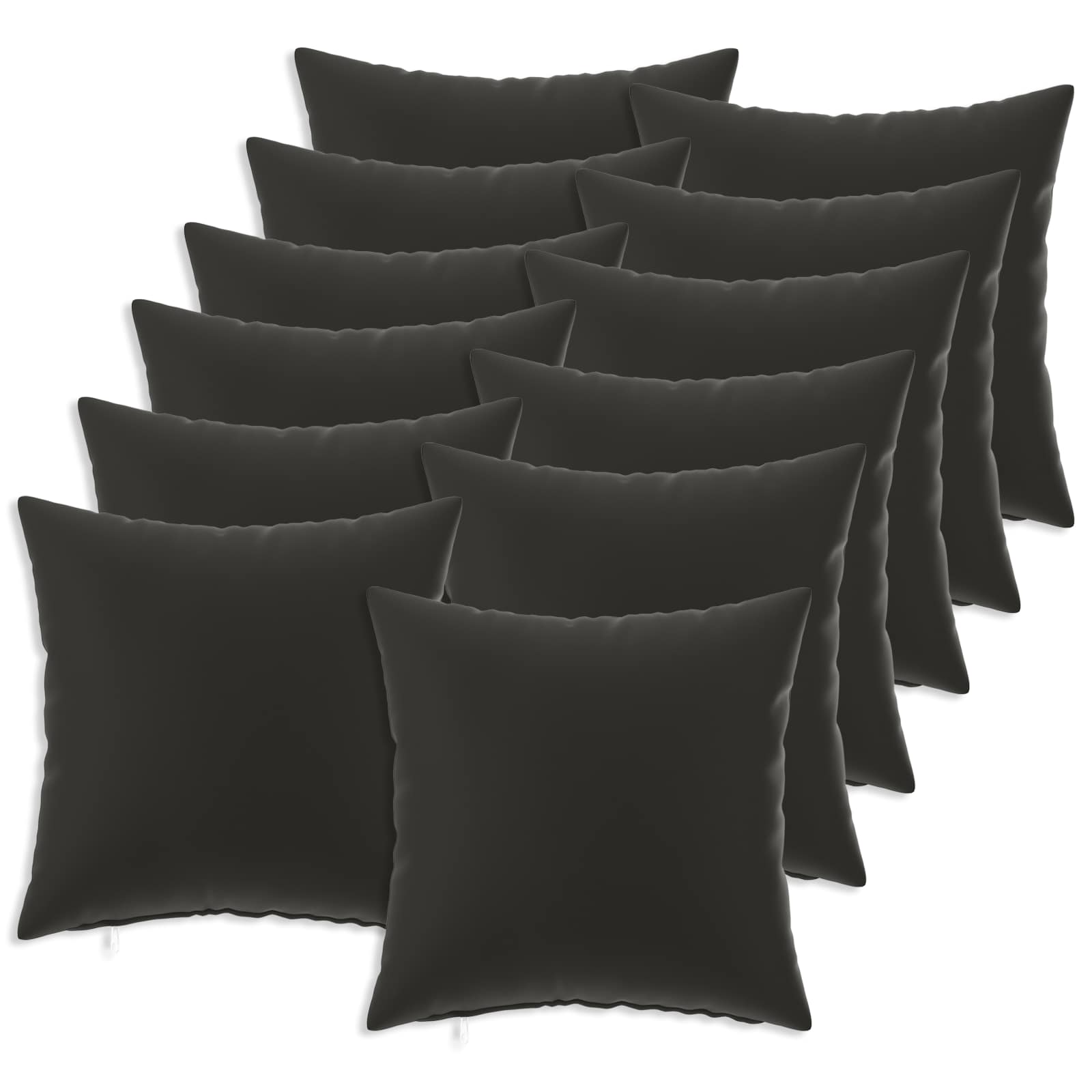 Federa 12 pcs HEERLEN Nero 45 x 45 cm Poliestere