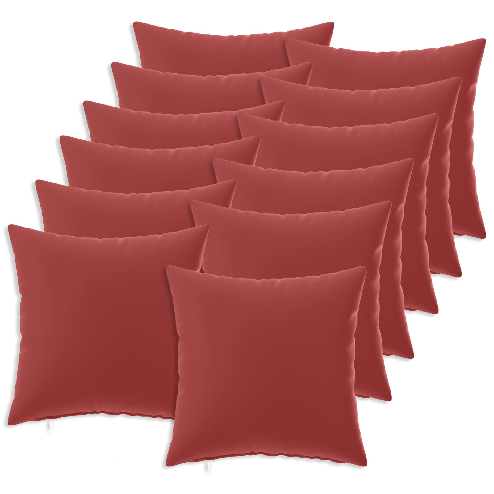 Federa 12 pcs HEERLEN Rosso Vino 45 x 45 cm Poliestere
