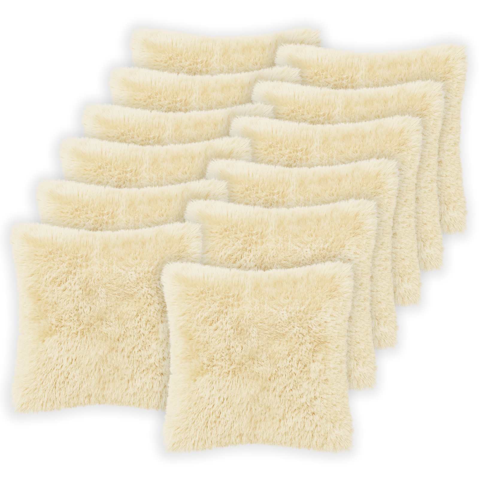 Federa 12 pcs HEERLEN Crema 45 x 45 cm Fleece PV