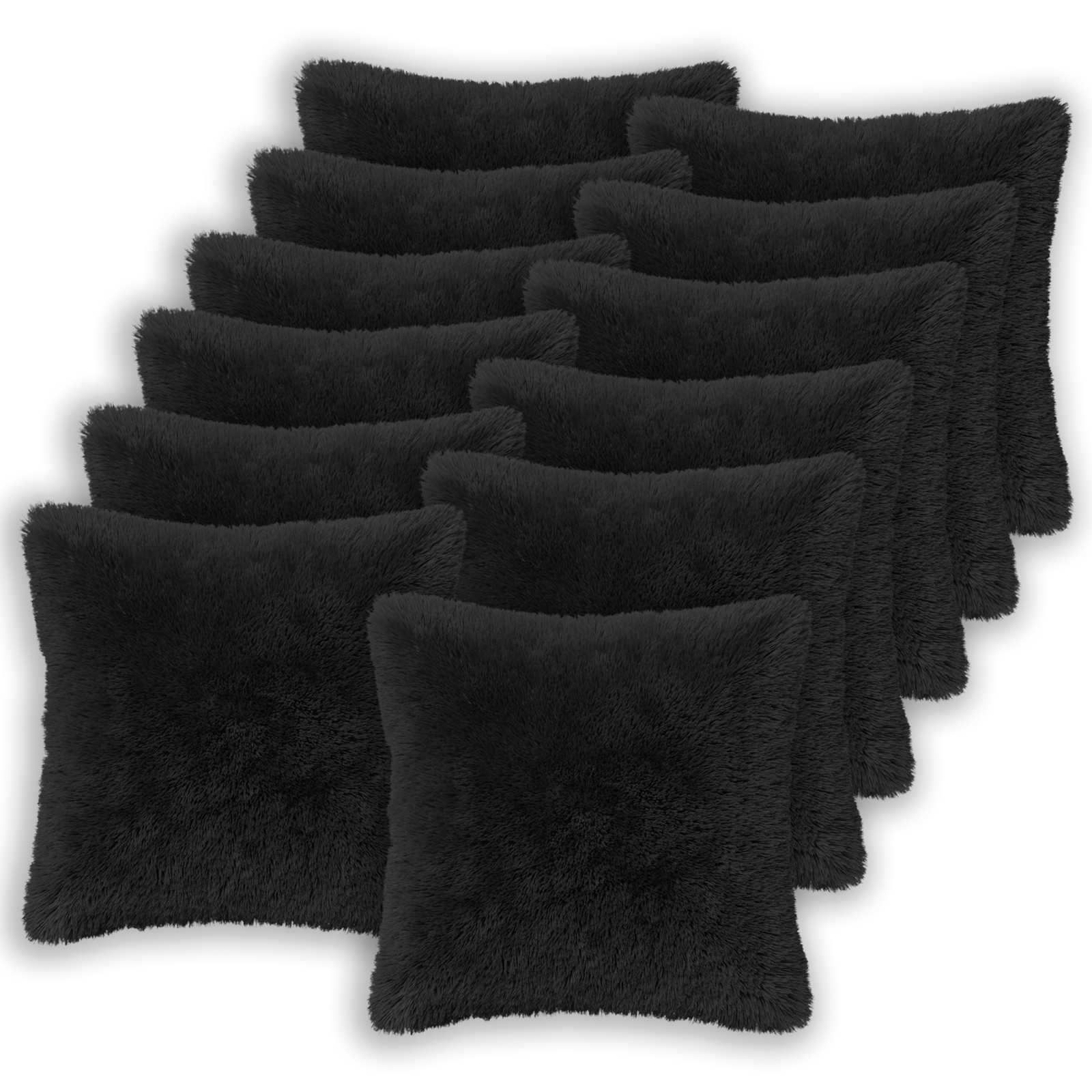 Federa 12 pcs HEERLEN Nero 45 x 45 cm Fleece PV