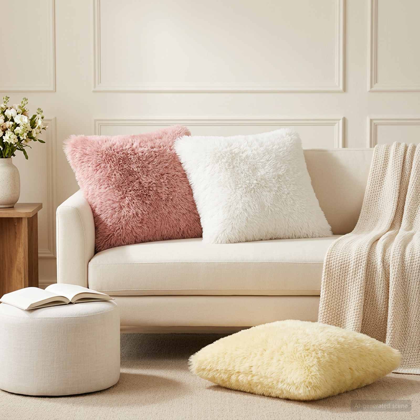 Federa 2 pcs HEERLEN Bianco 45 x 45 cm Fleece PV