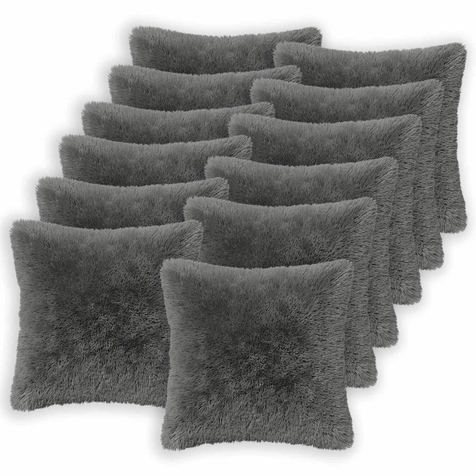 Federa 12 pcs HEERLEN Grigio Chiaro 45 x 45 cm Fleece PV