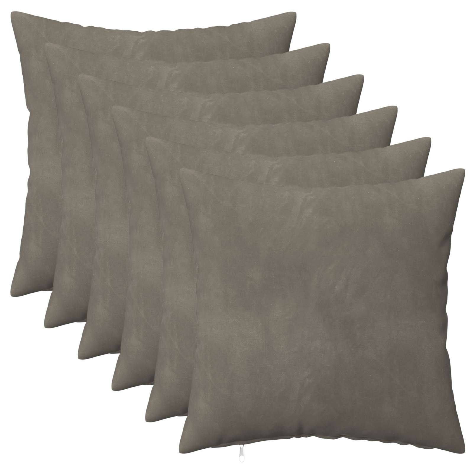 Federa 6 pcs HEERLEN Grigio Chiaro 50 x 50 cm Velluto