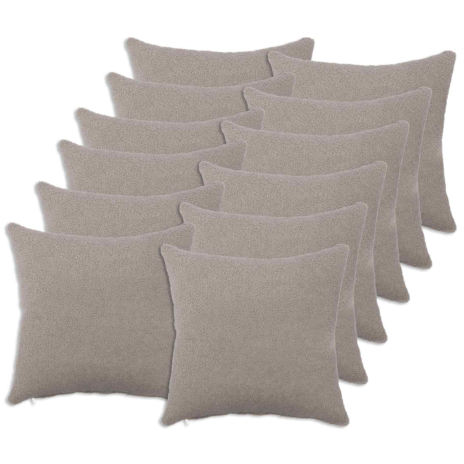 Federa 12 pcs HEERLEN Grigio Chiaro 50 x 50 cm Bouclé