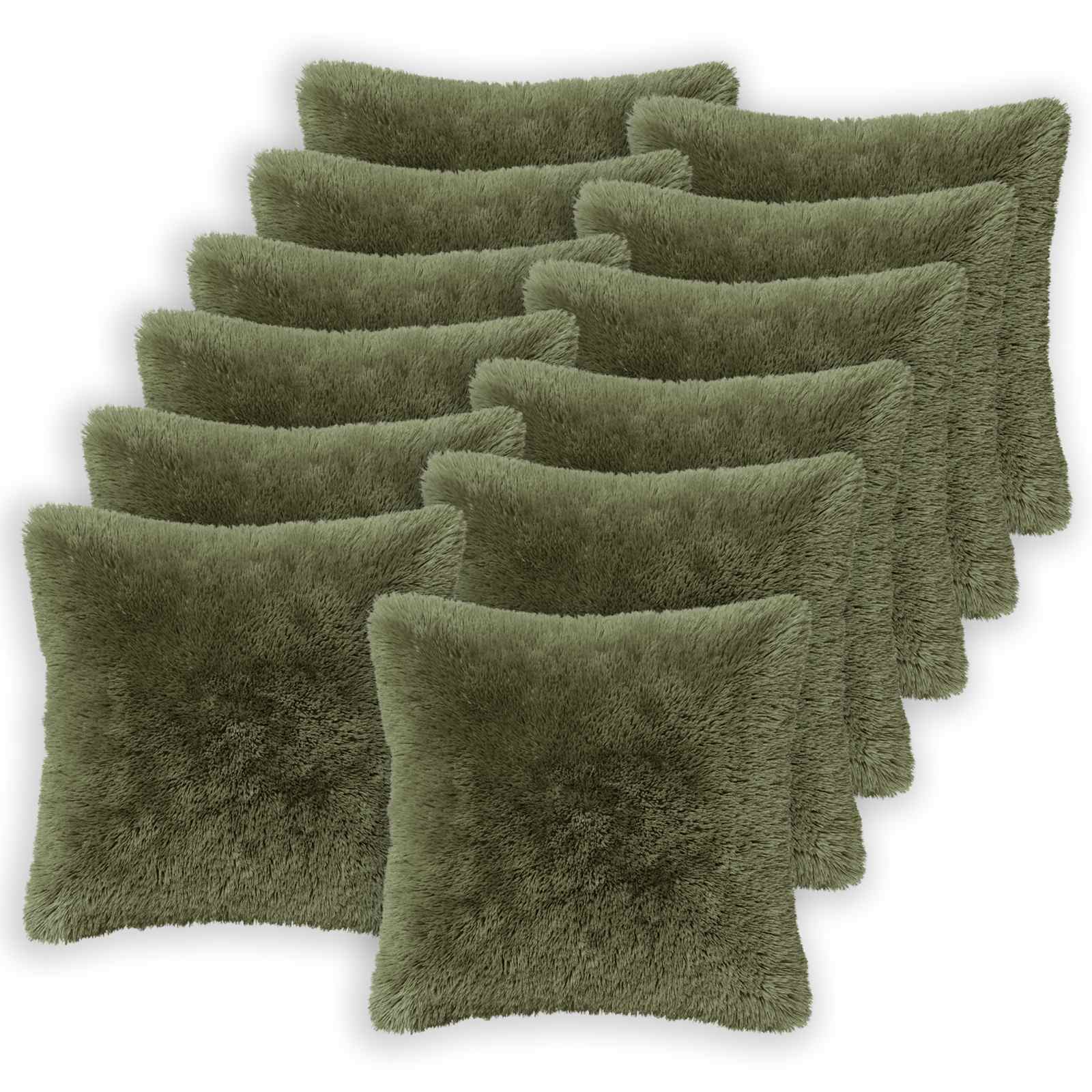 Federa 12 pcs HEERLEN Verde 50 x 50 cm Fleece PV