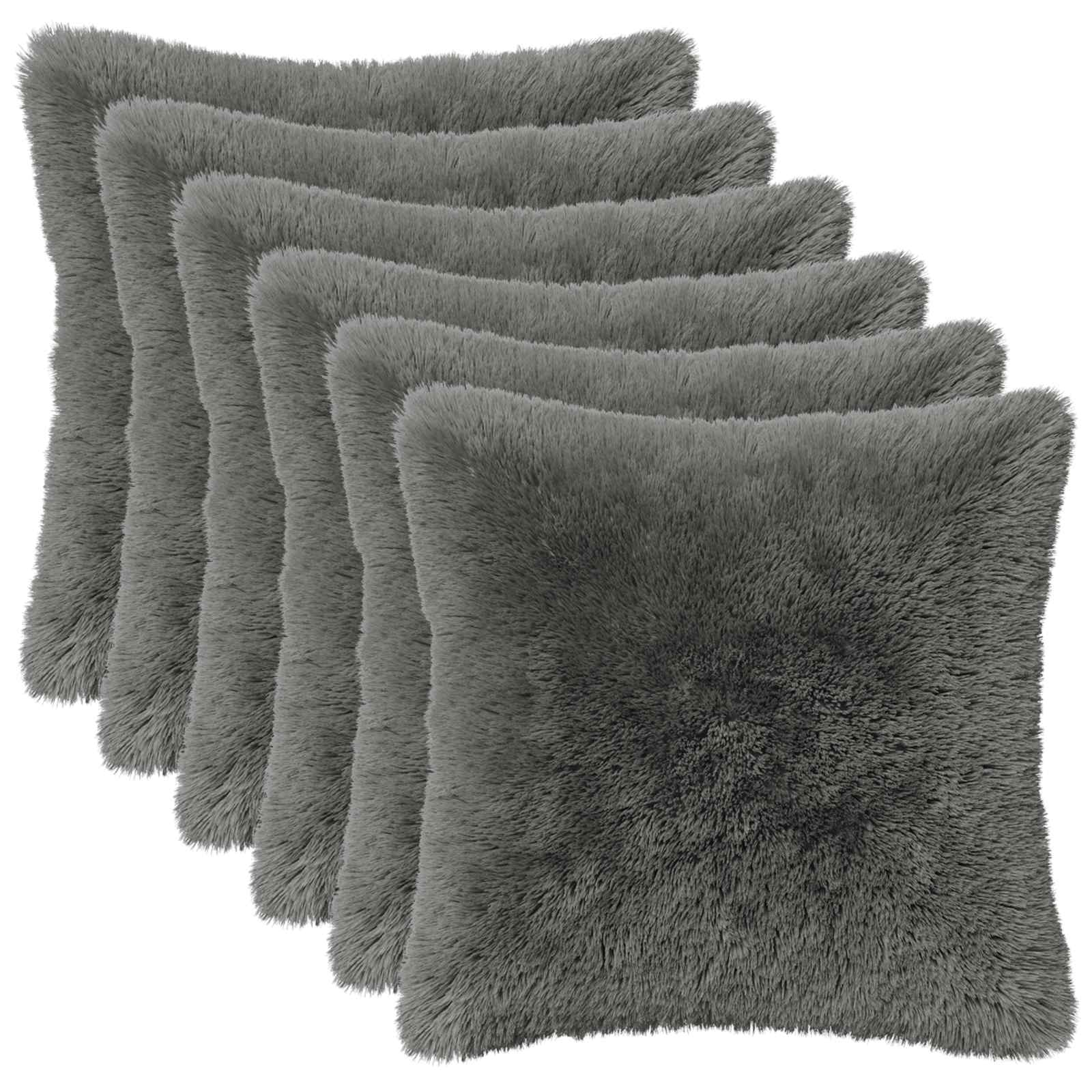 Federa 6 pcs HEERLEN Grigio Chiaro 50 x 50 cm Fleece PV