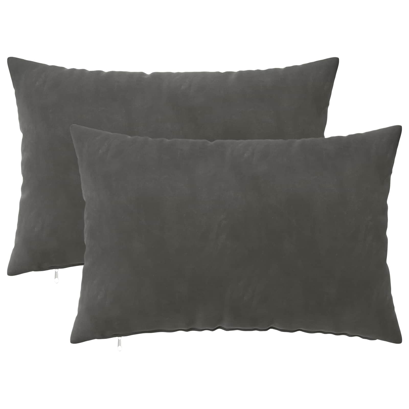 Federa 2 pcs HEERLEN Grigio Scuro 50 x 70 cm Velluto