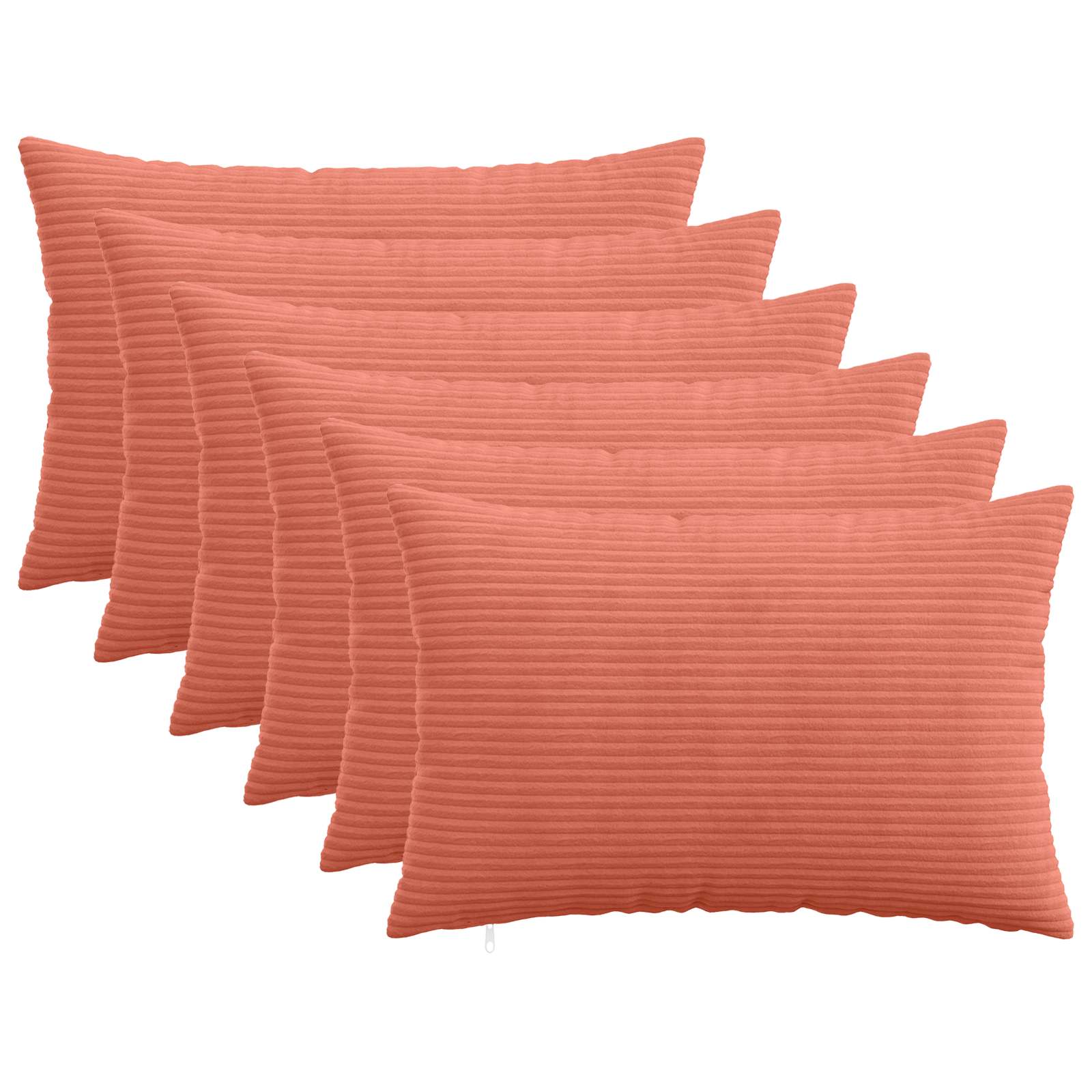 Federa 6 pcs HEERLEN Rosso Arancio 50 x 70 cm corduroy