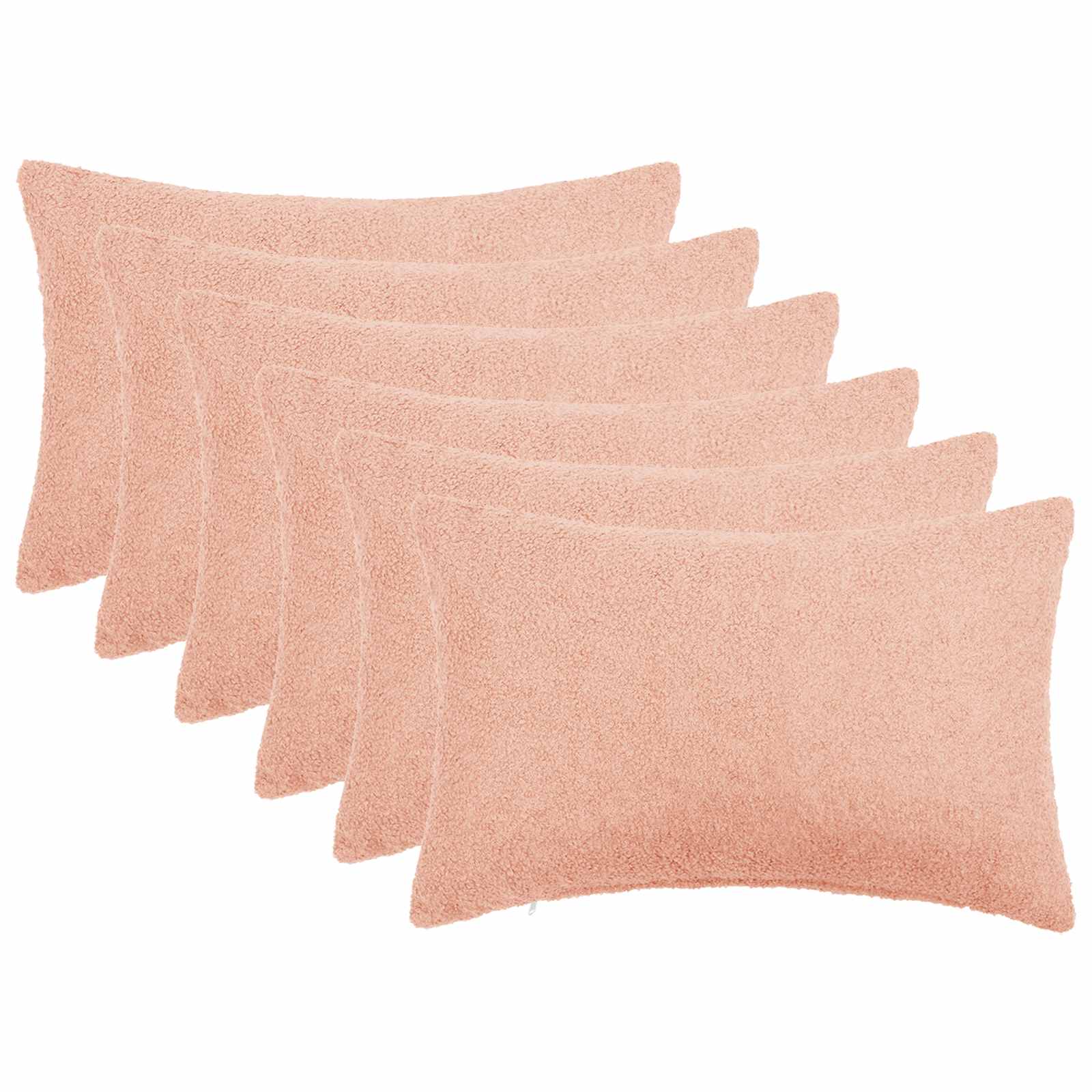 Federa 6 pcs HEERLEN Rosa 50 x 70 cm Bouclé