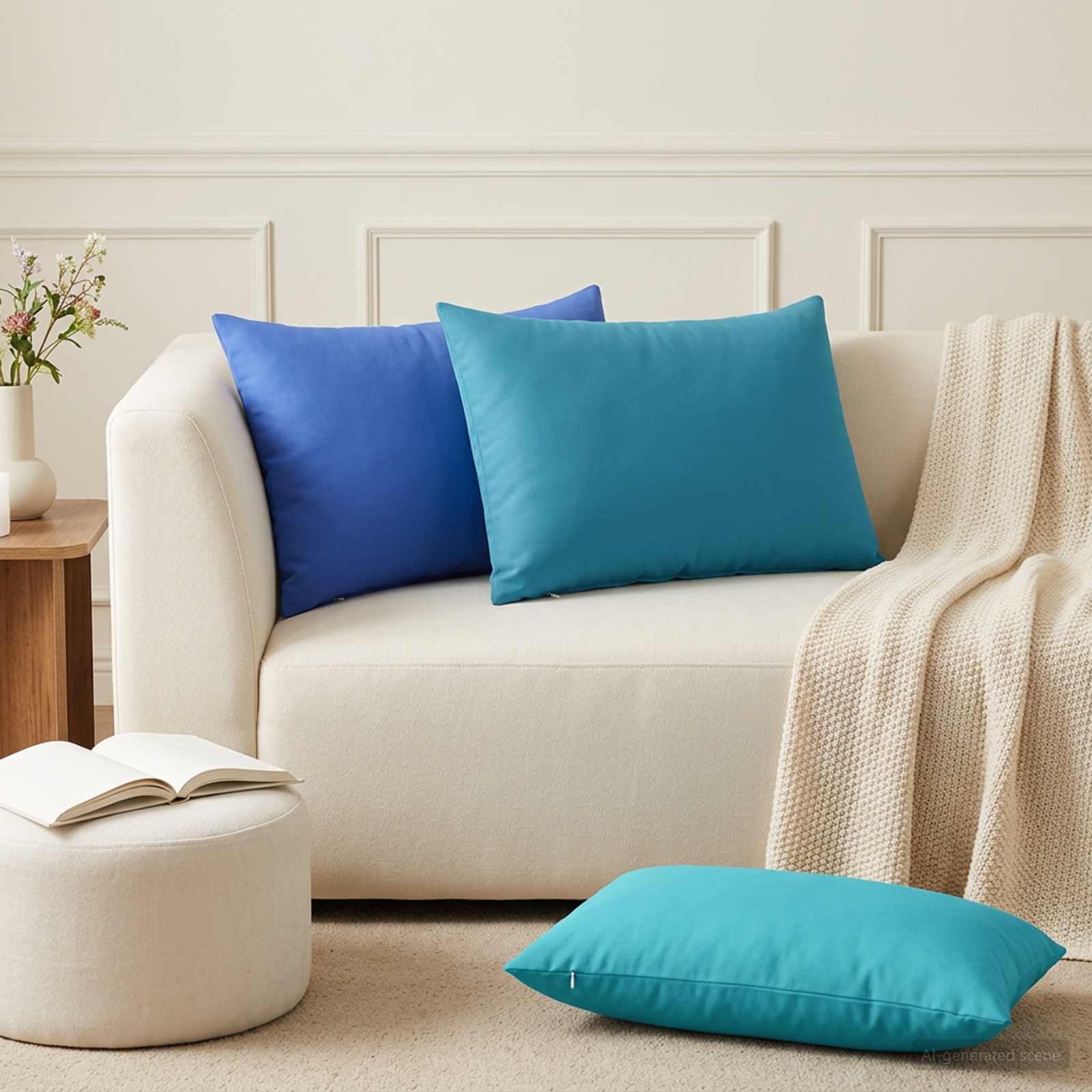Federa 6 pcs HEERLEN Azzurro 50 x 70 cm Poliestere