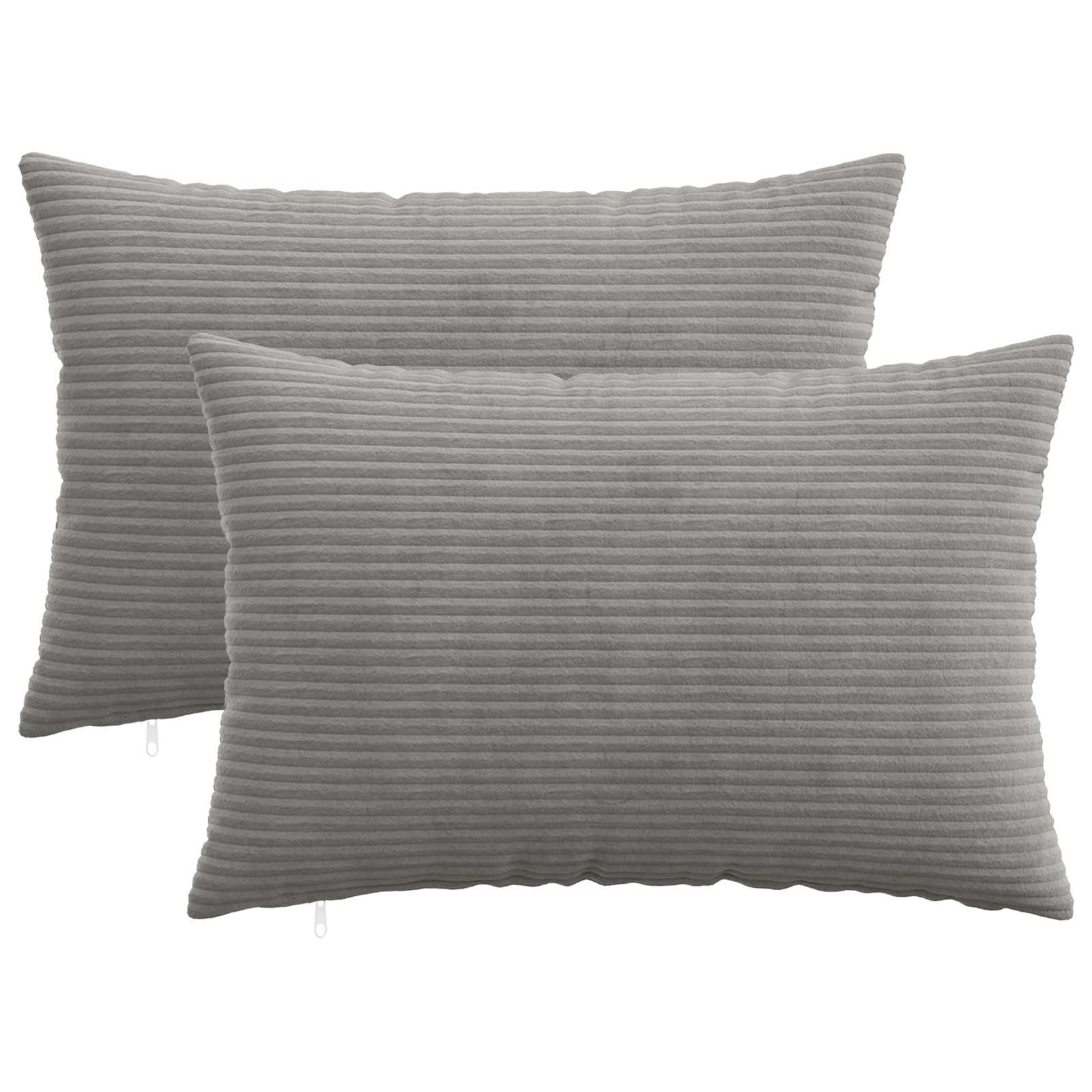 Federa 2 pcs HEERLEN Grigio Chiaro 50 x 80 cm corduroy