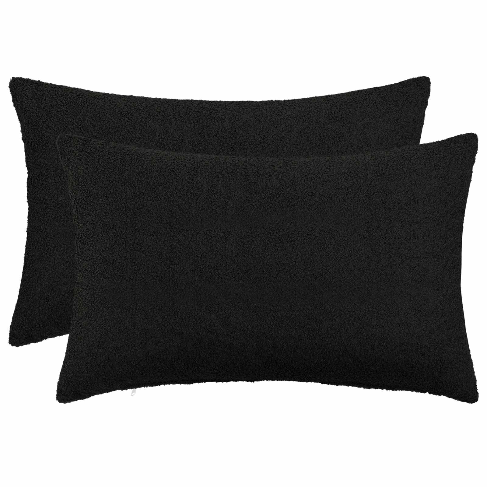 Federa 2 pcs HEERLEN Nero 50 x 80 cm Bouclé