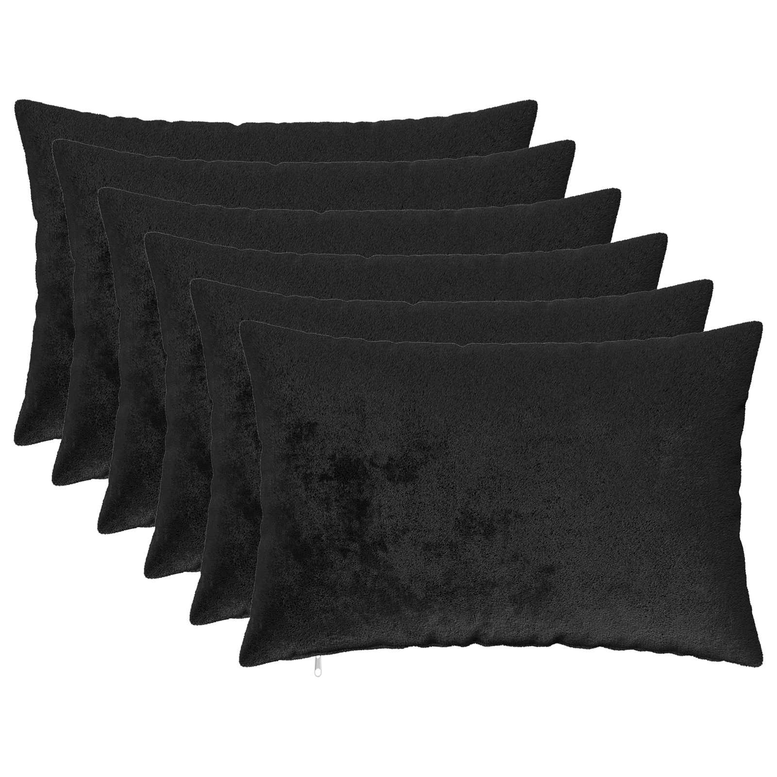 Federa 6 pcs HEERLEN Nero 50 x 80 cm Flanella