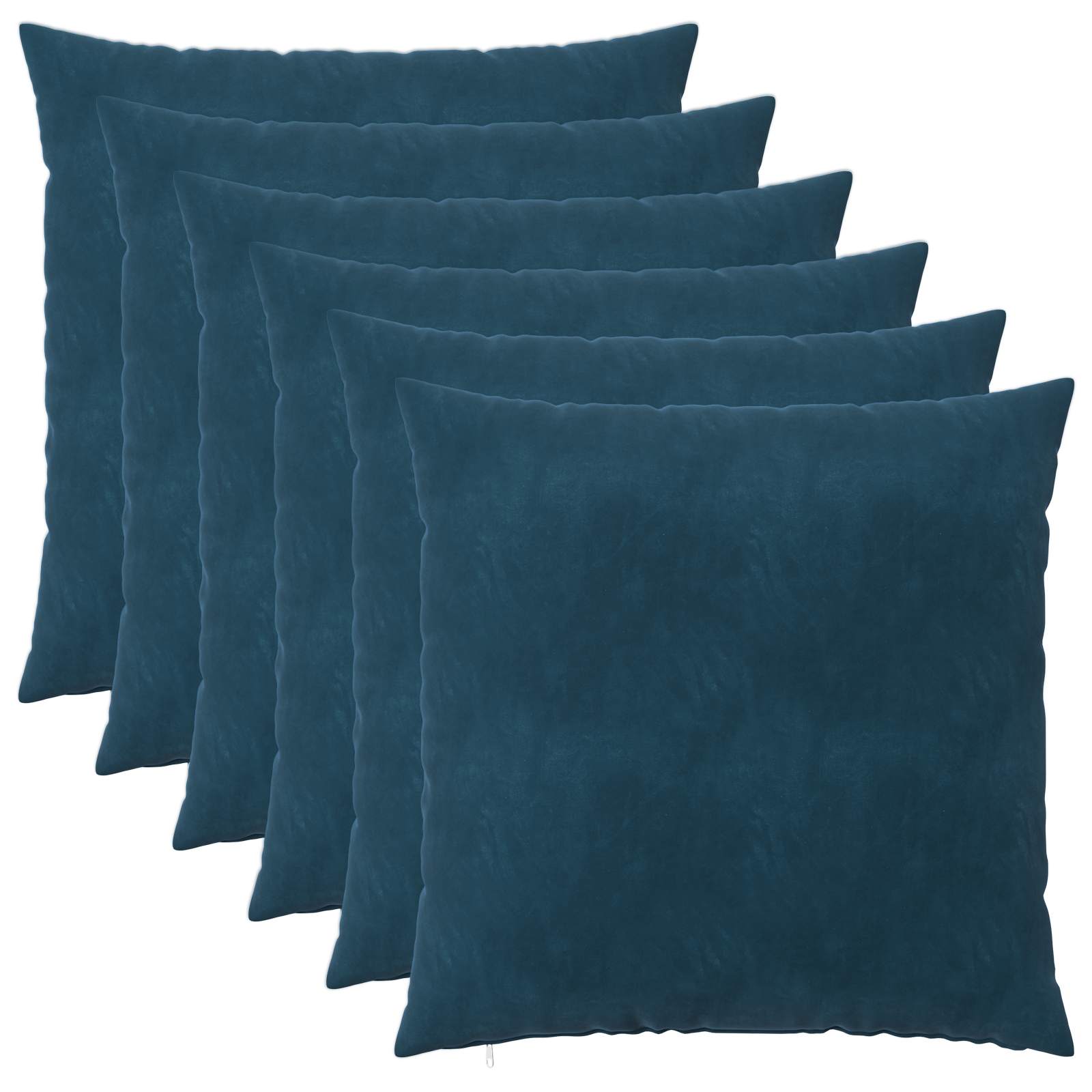Federa 6 pcs HEERLEN Blu 55 x 55 cm Velluto