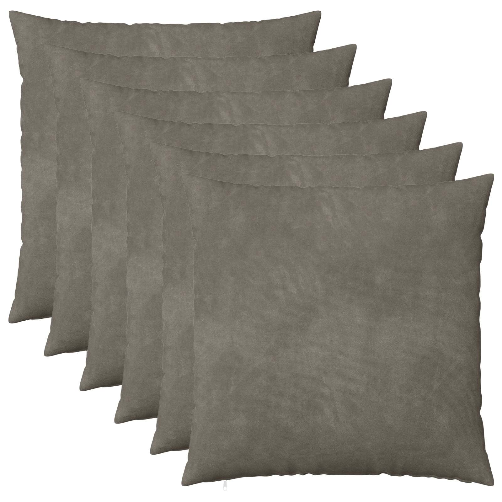 Federa 6 pcs HEERLEN Grigio Chiaro 55 x 55 cm Velluto
