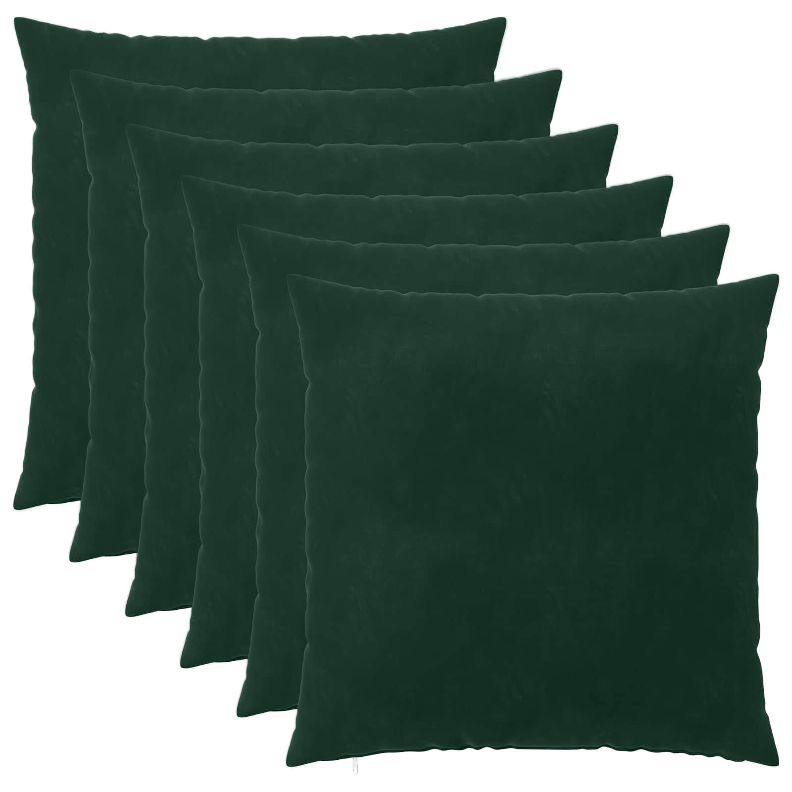 Federa 6 pcs HEERLEN Verde Scuro 55 x 55 cm Velluto