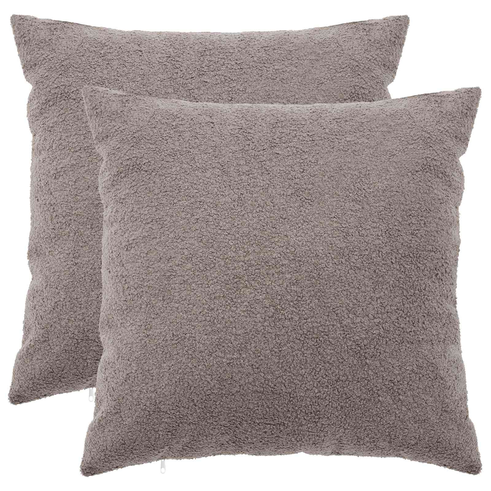Federa 2 pcs HEERLEN Grigio Chiaro 55 x 55 cm Bouclé