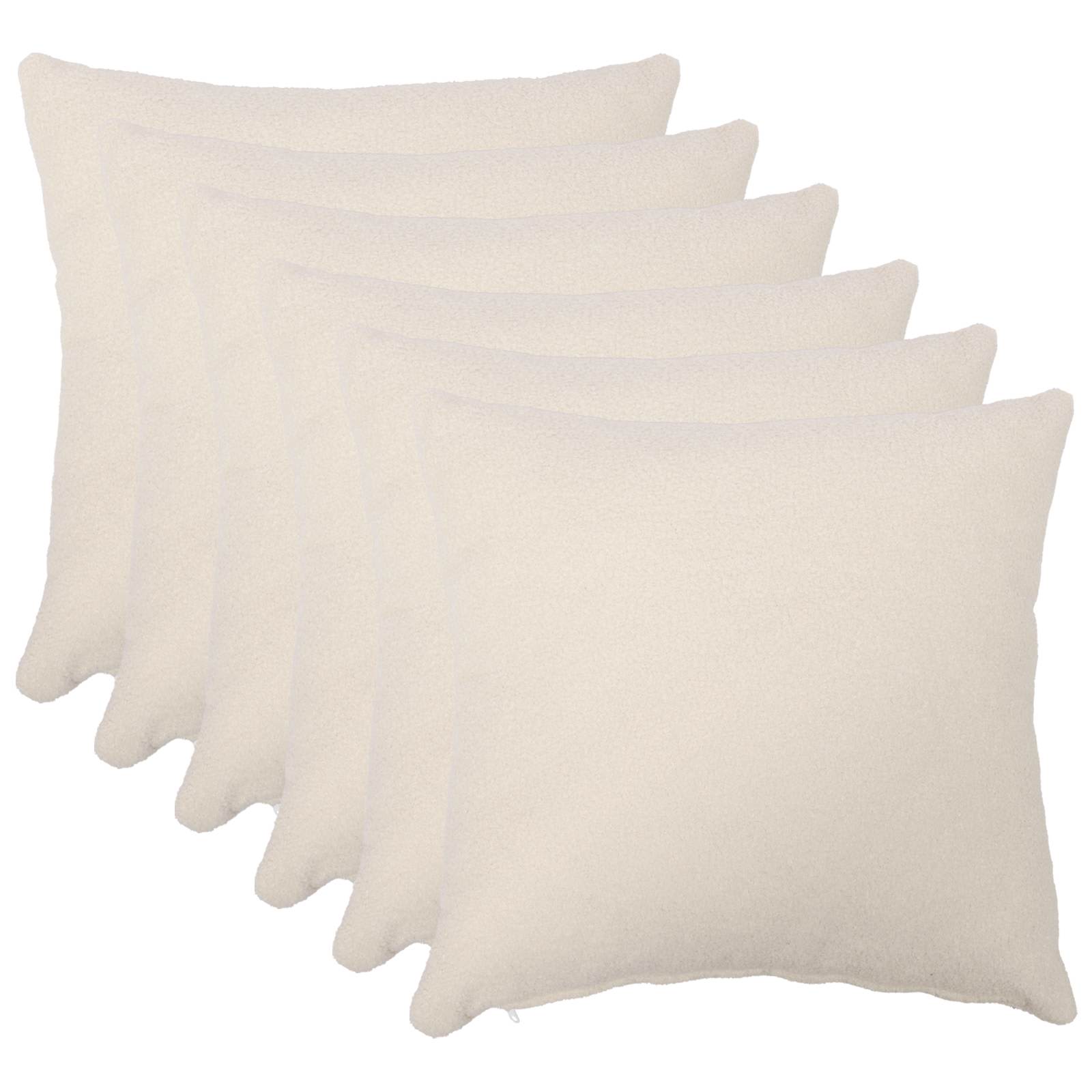 Federa 6 pcs HEERLEN Crema 55 x 55 cm Bouclé