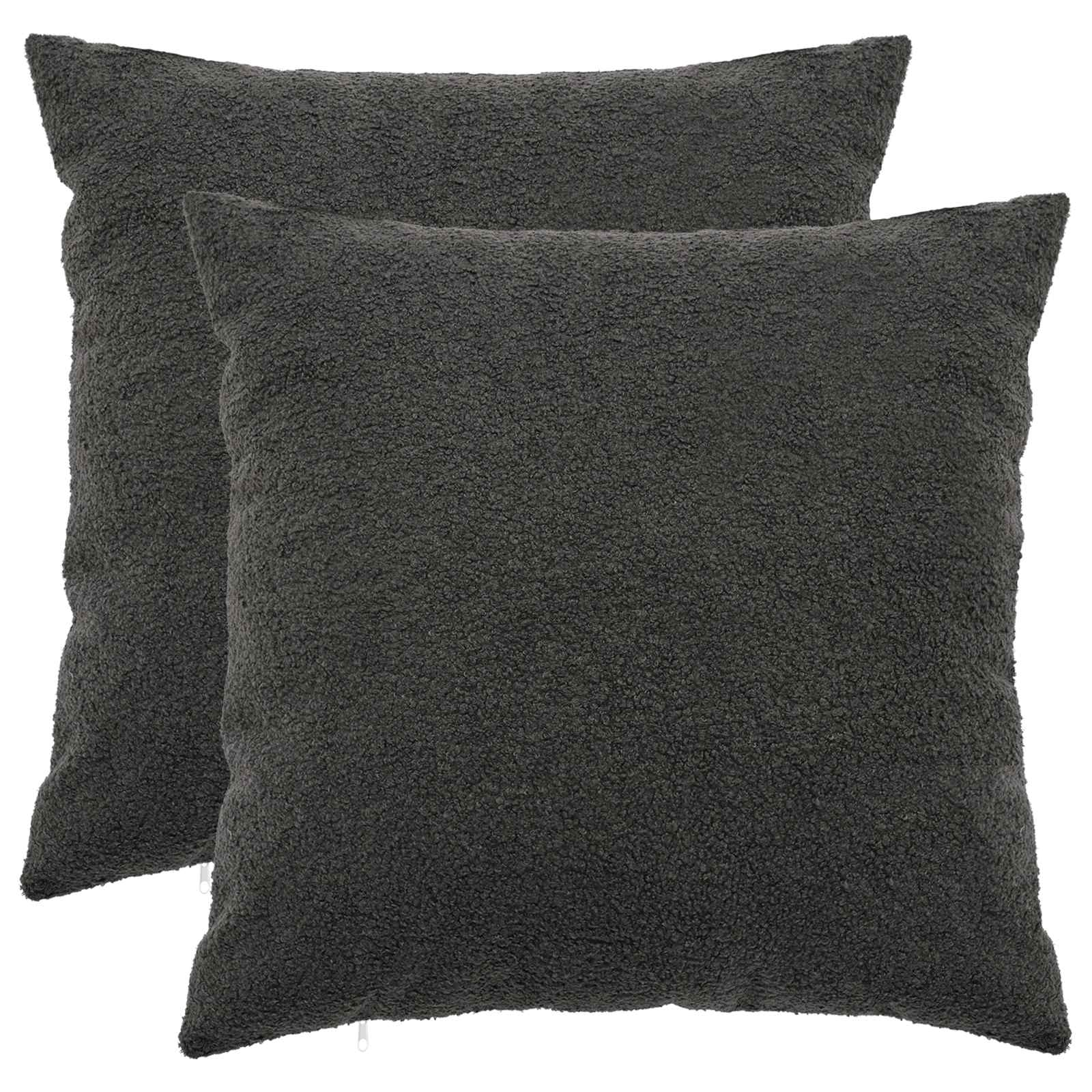 Federa 2 pcs HEERLEN Grigio Scuro 55 x 55 cm Bouclé