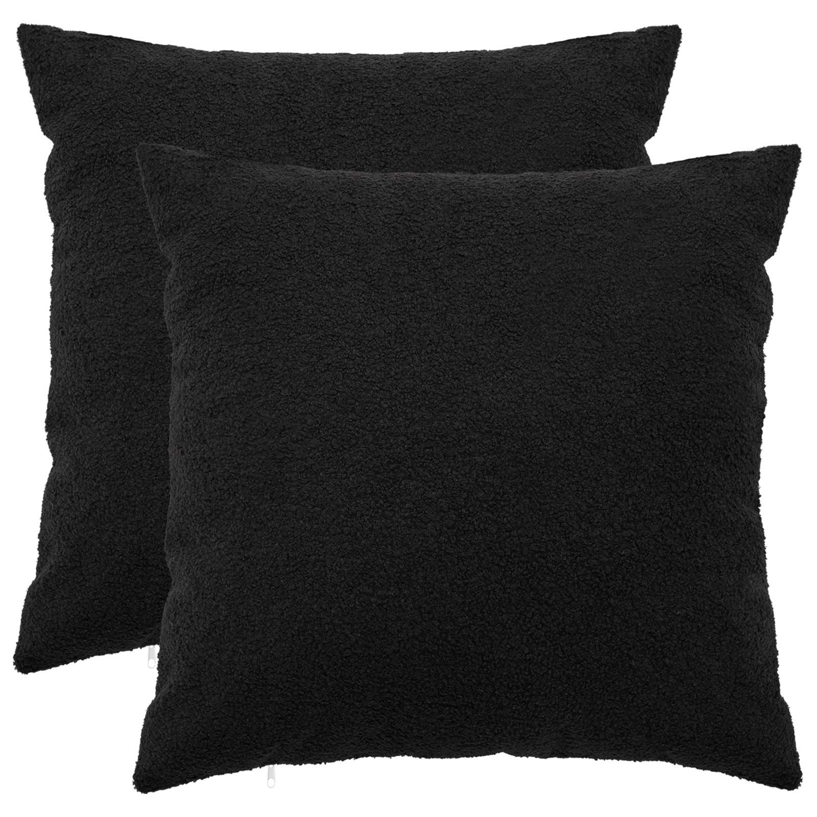 Federa 2 pcs HEERLEN Nero 55 x 55 cm Bouclé