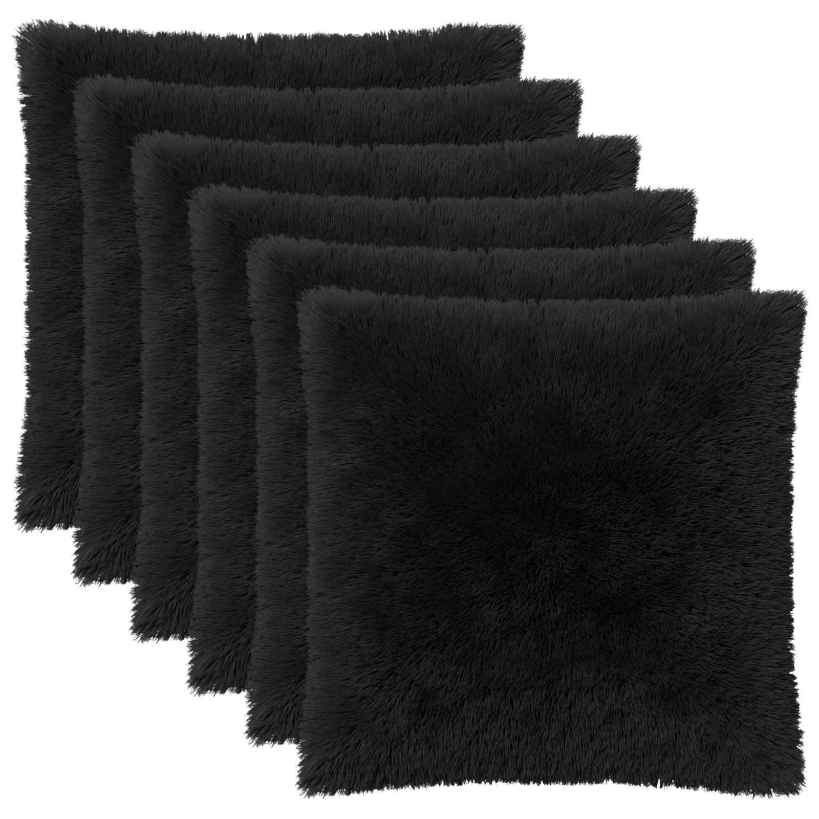 Federa 6 pcs HEERLEN Nero 55 x 55 cm Fleece PV