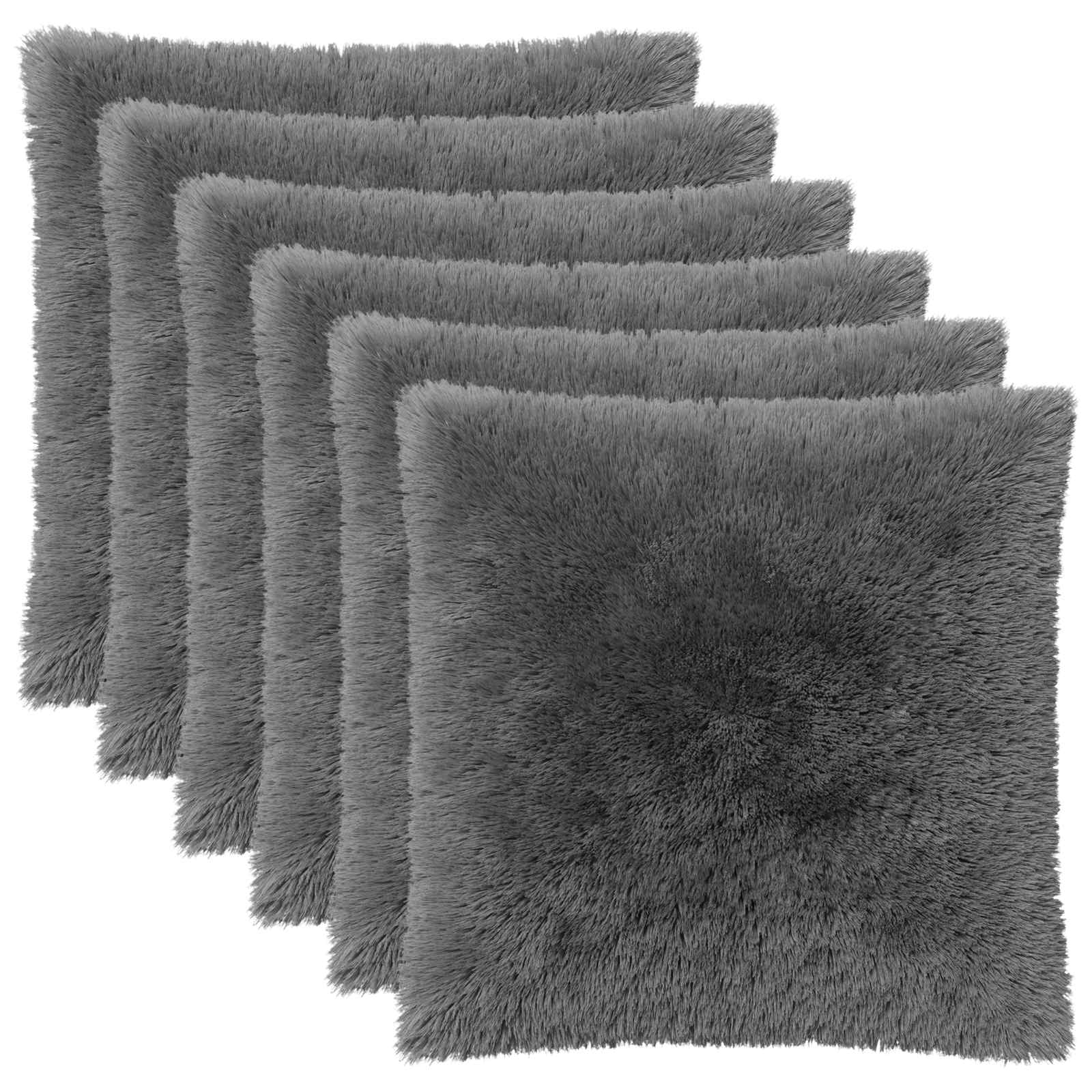 Federa 6 pcs HEERLEN Grigio Chiaro 55 x 55 cm Fleece PV