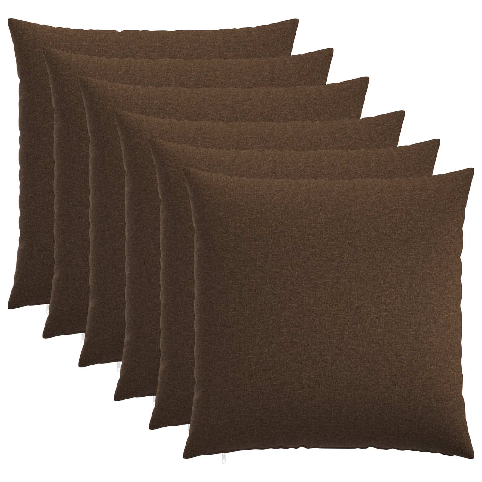 Federa 6 pz HEERLEN Marrone 60 x 60 cm Tessuto