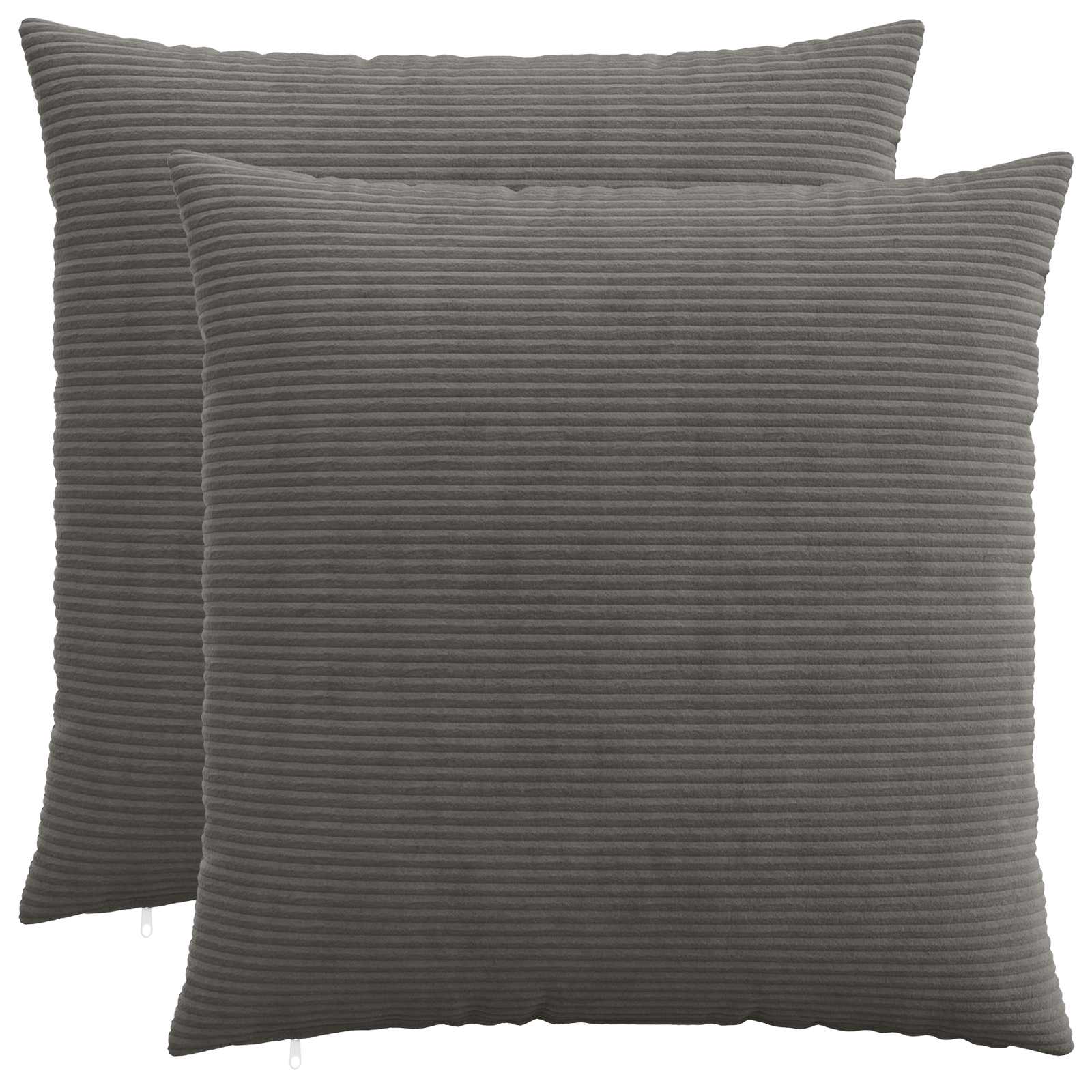 Federa 2 pcs HEERLEN Grigio Scuro 60 x 60 cm corduroy