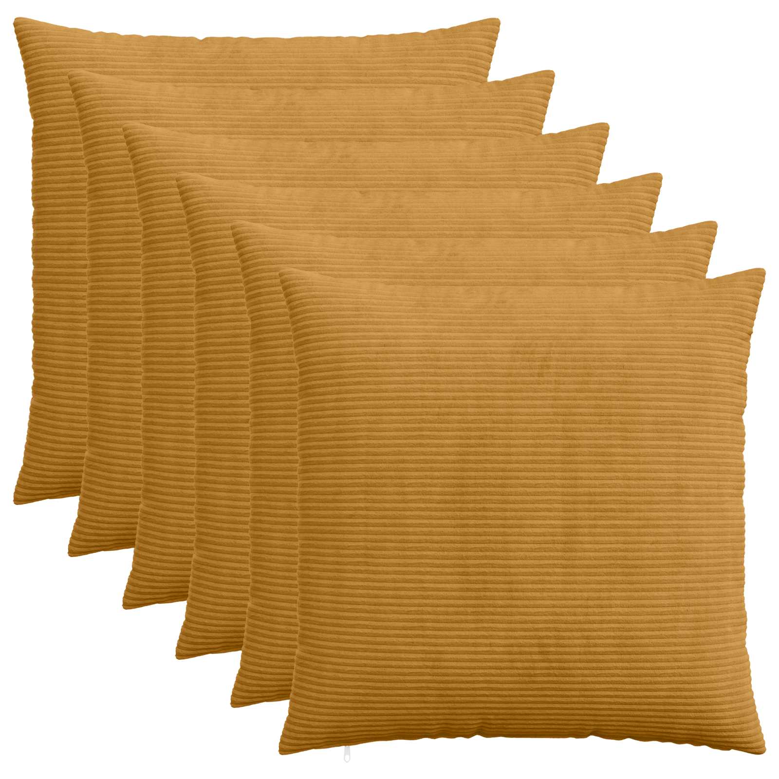 Federa 6 pcs HEERLEN Giallo 60 x 60 cm corduroy