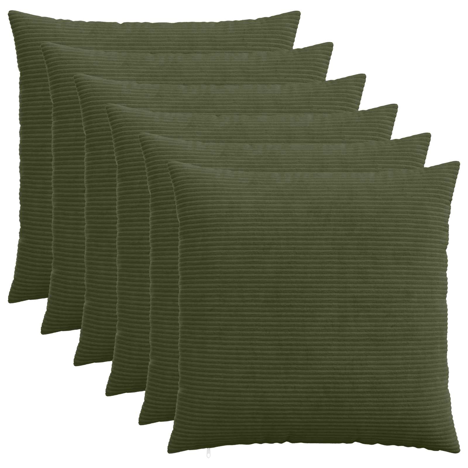 Federa 6 pcs HEERLEN Verde 60 x 60 cm corduroy
