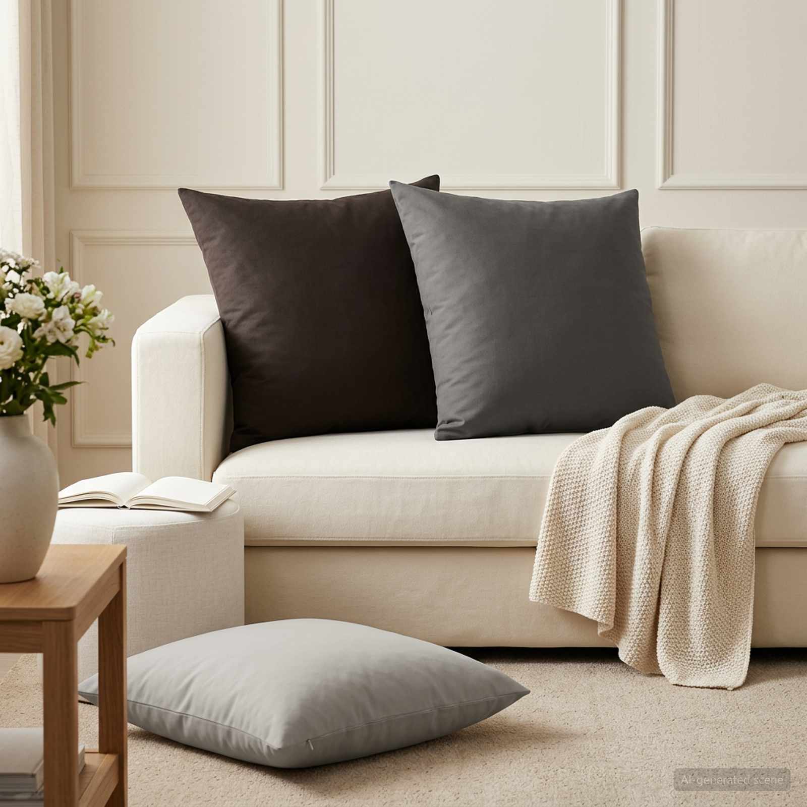 Federa 2 pcs HEERLEN Nero 60 x 60 cm Poliestere