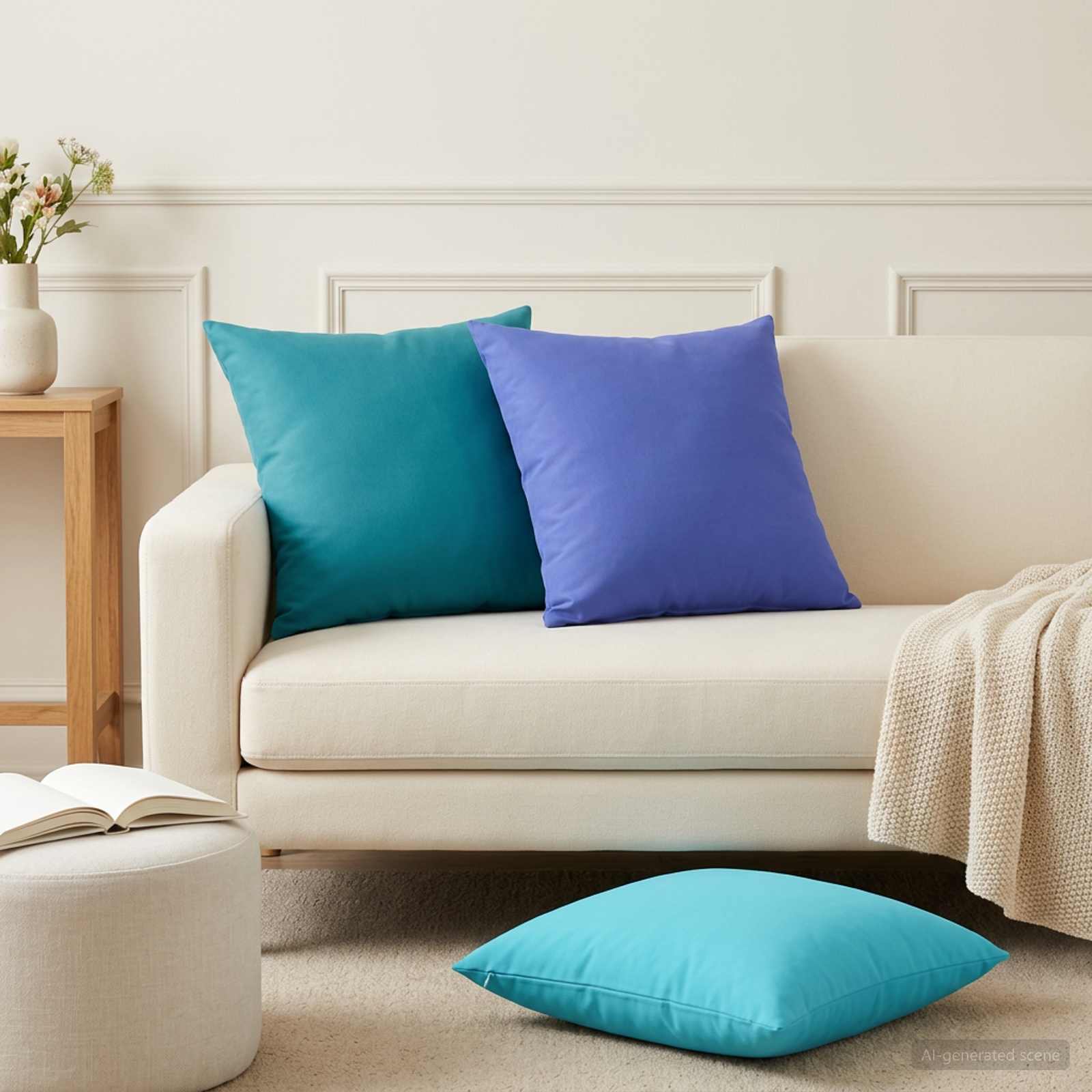 Federa 2 pcs HEERLEN Blu Reale 60 x 60 cm Poliestere