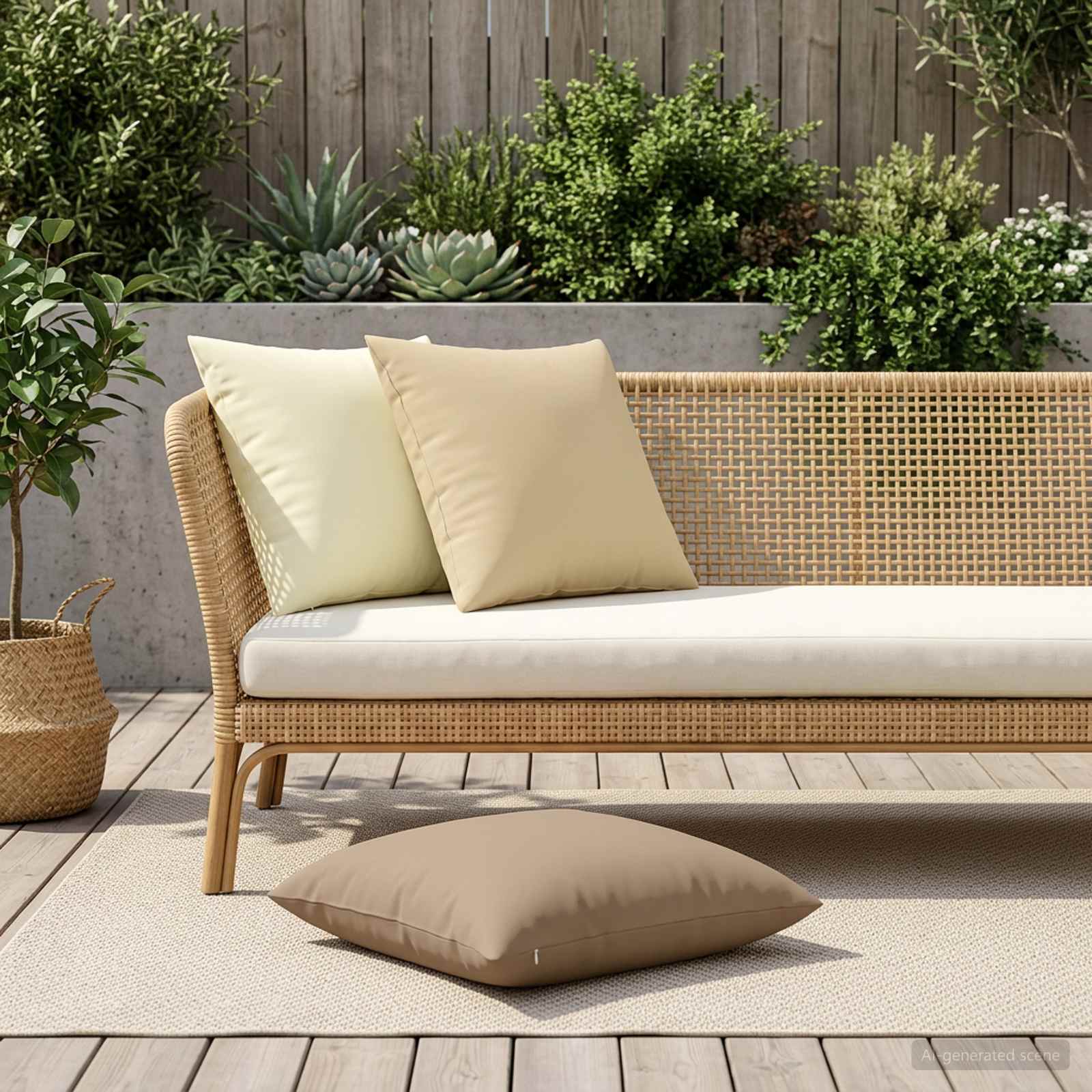 Federa 6 pcs HEERLEN Crema 60 x 60 cm Poliestere