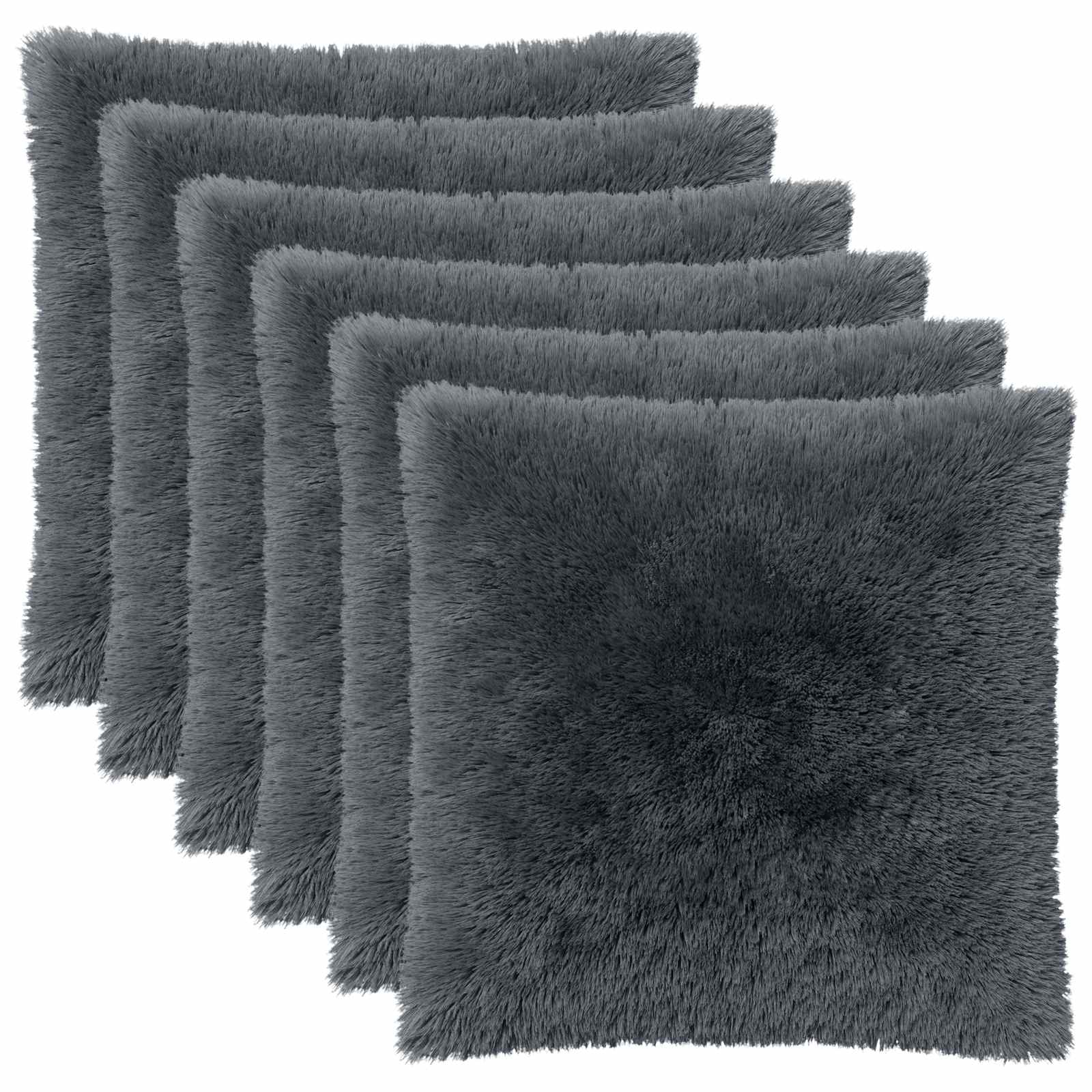 Federa 6 pcs HEERLEN Antracite 60 x 60 cm Fleece PV