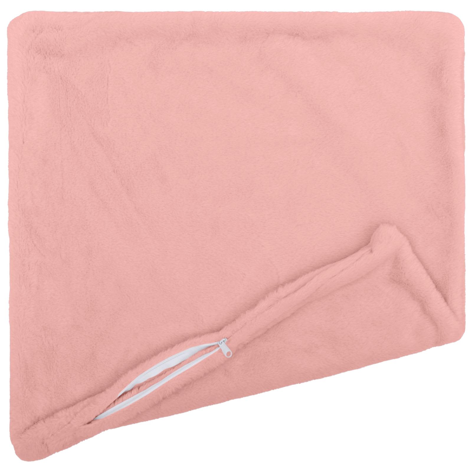 Federa 2 pz HEERLEN Rosa 60 x 60 cm Pelliccia di Coniglio Finta