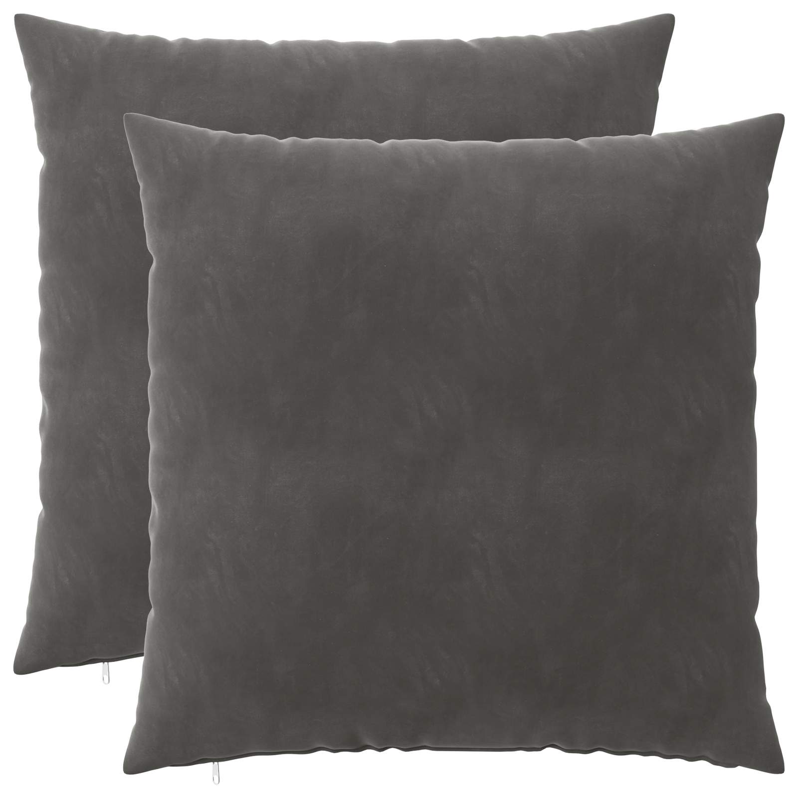 Federa 2 pcs HEERLEN Grigio Scuro 65 x 65 cm Velluto