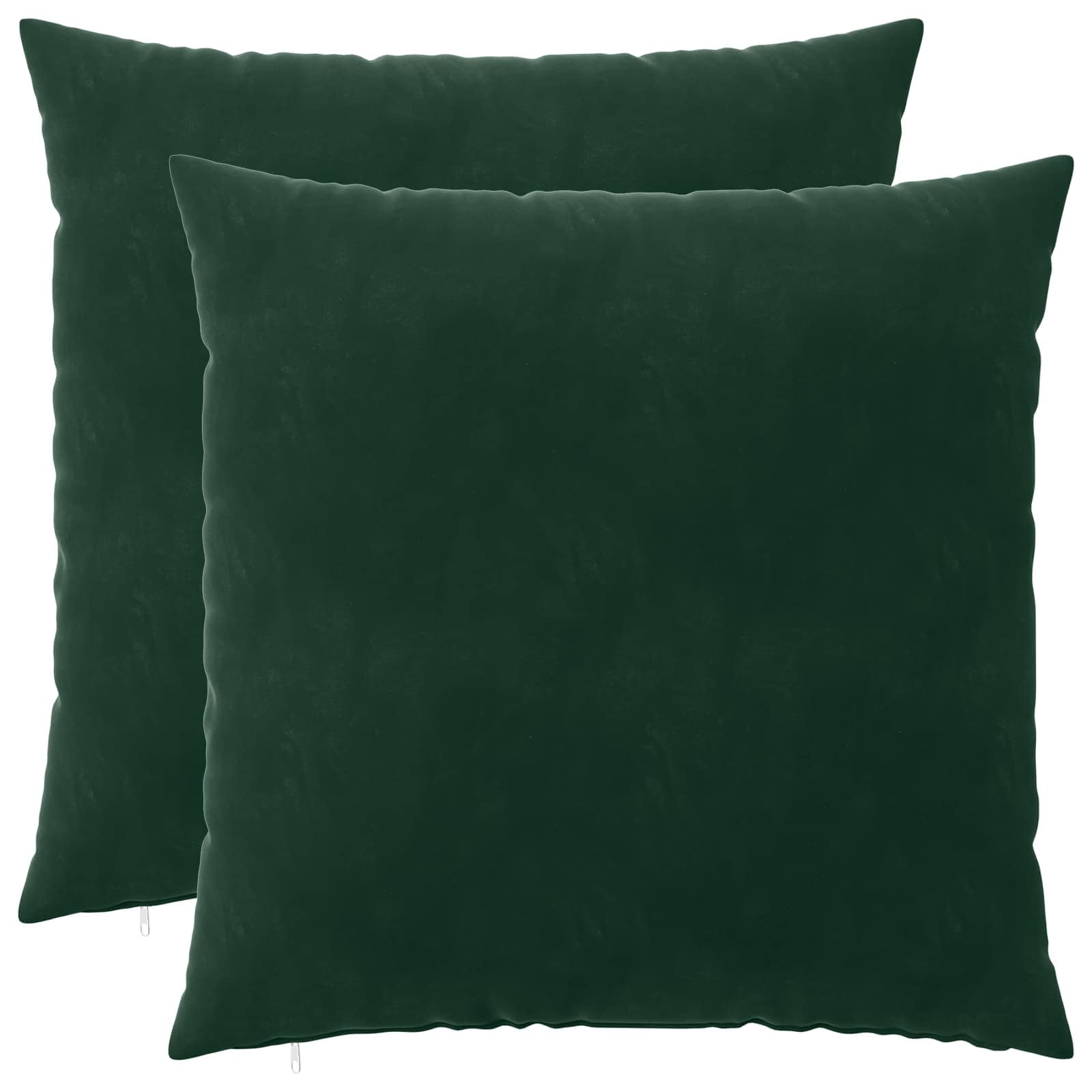 Federa 2 pcs HEERLEN Verde Scuro 65 x 65 cm Velluto