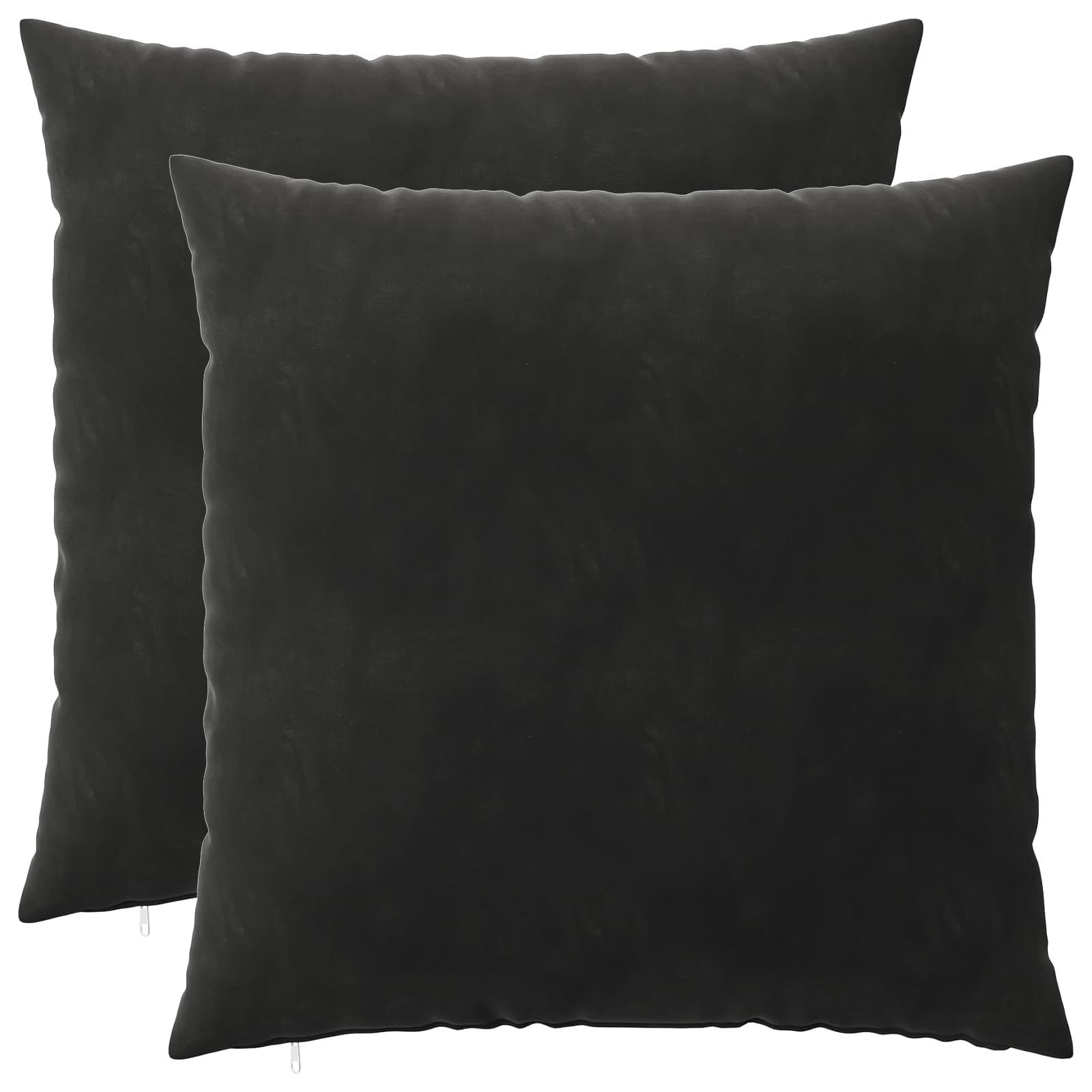 Federa 2 pcs HEERLEN Nero 65 x 65 cm Velluto