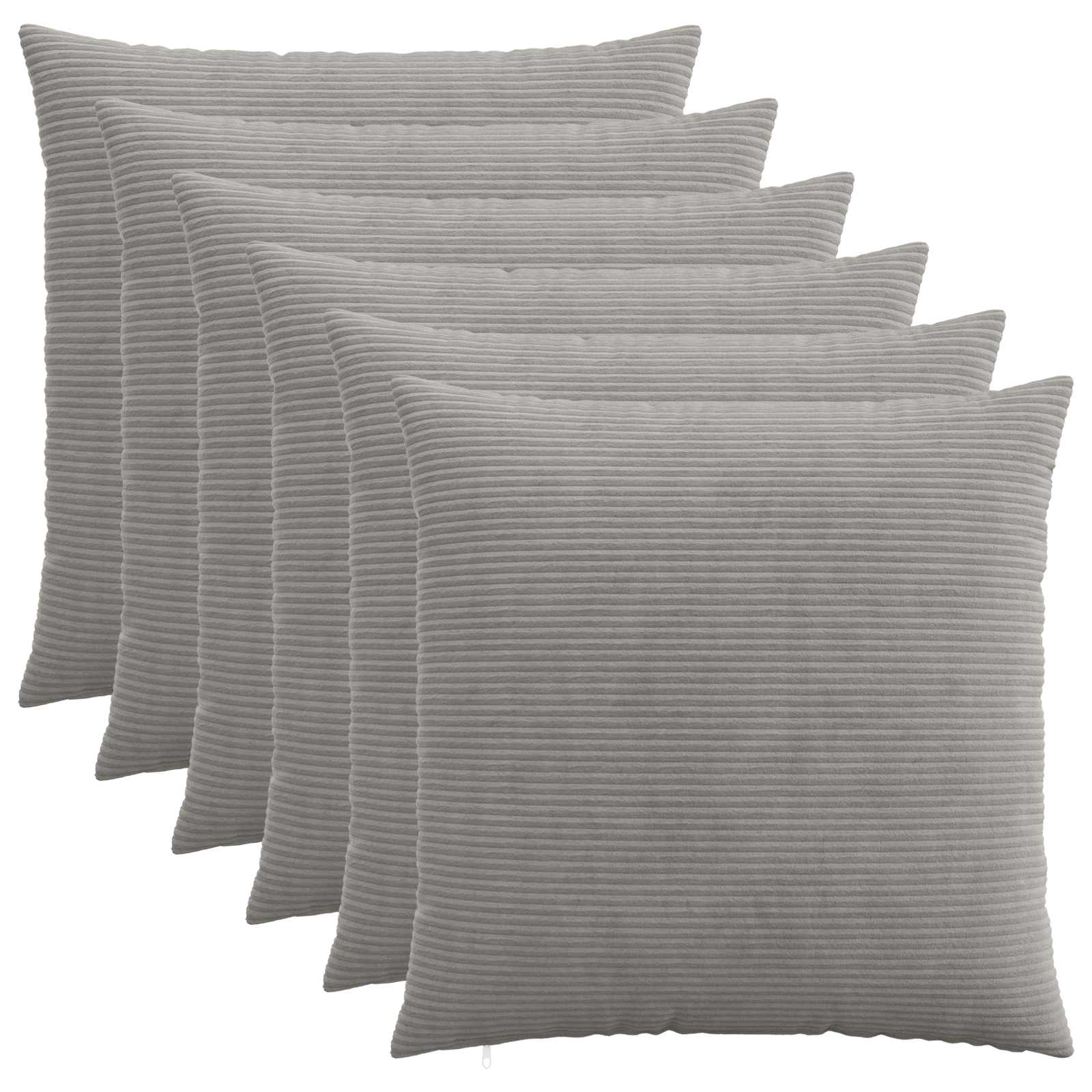 Federa 6 pcs HEERLEN Grigio Chiaro 65 x 65 cm corduroy