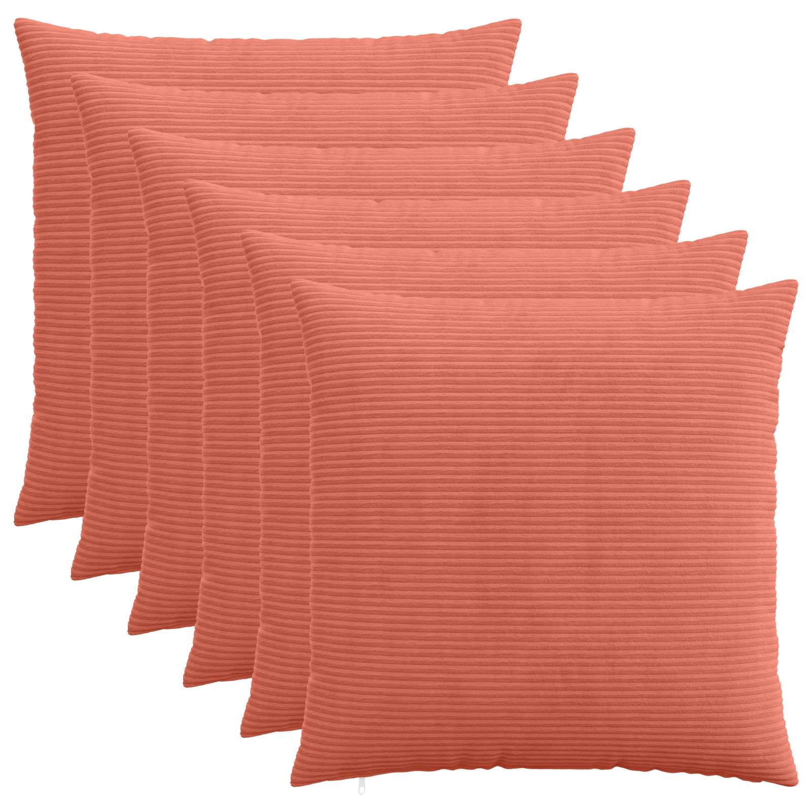 Federa 6 pcs HEERLEN Rosso Arancio 65 x 65 cm corduroy