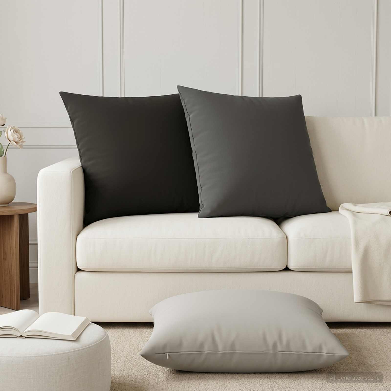 Federa 2 pcs HEERLEN Antracite 65 x 65 cm Poliestere
